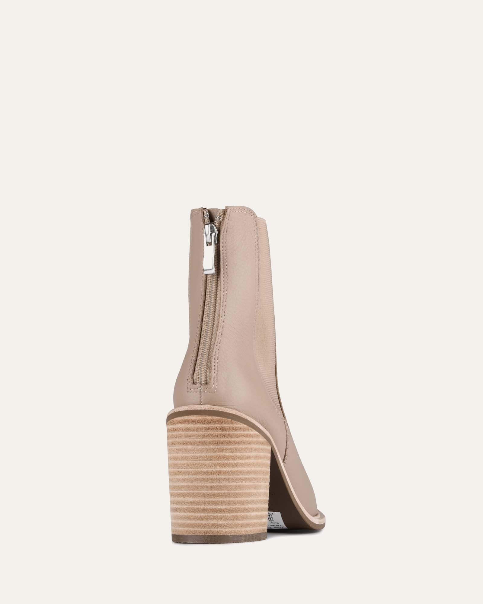 LUXE HIGH ANKLE BOOTS TAUPE LEATHER image