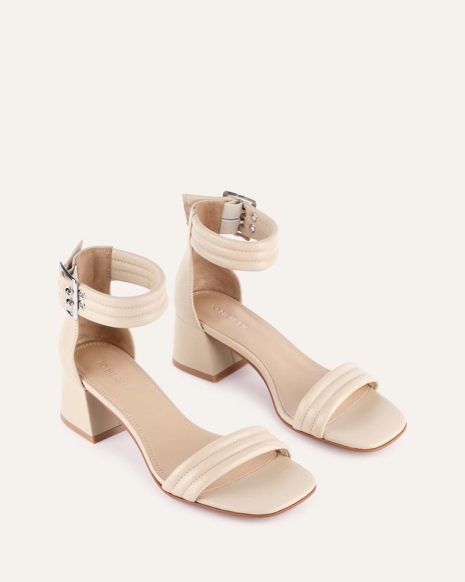 LYRIC MID HEEL SANDALS SAND LEATHER image