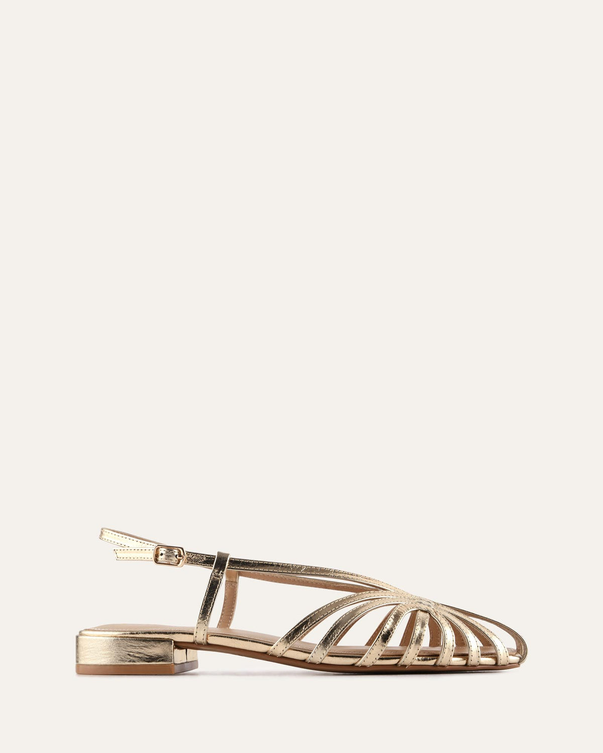 MAEVE FLAT SANDALS GOLD LEATHER