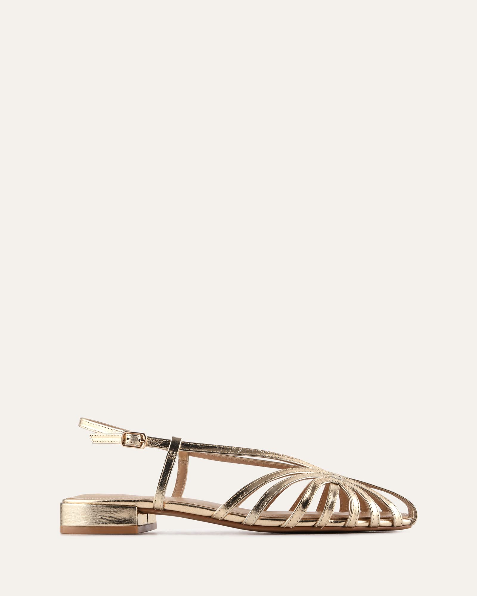 MAEVE FLAT SANDALS GOLD LEATHER
