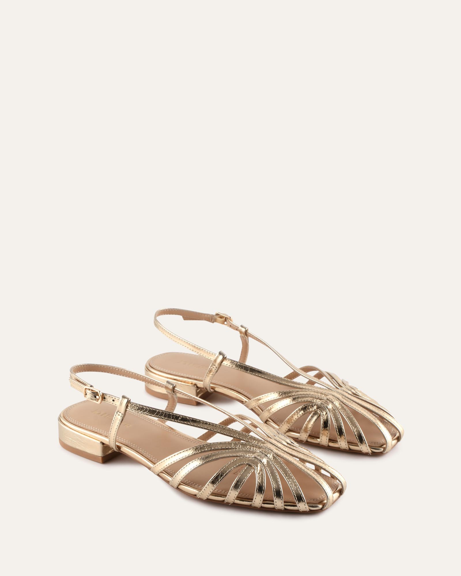 MAEVE FLAT SANDALS GOLD LEATHER