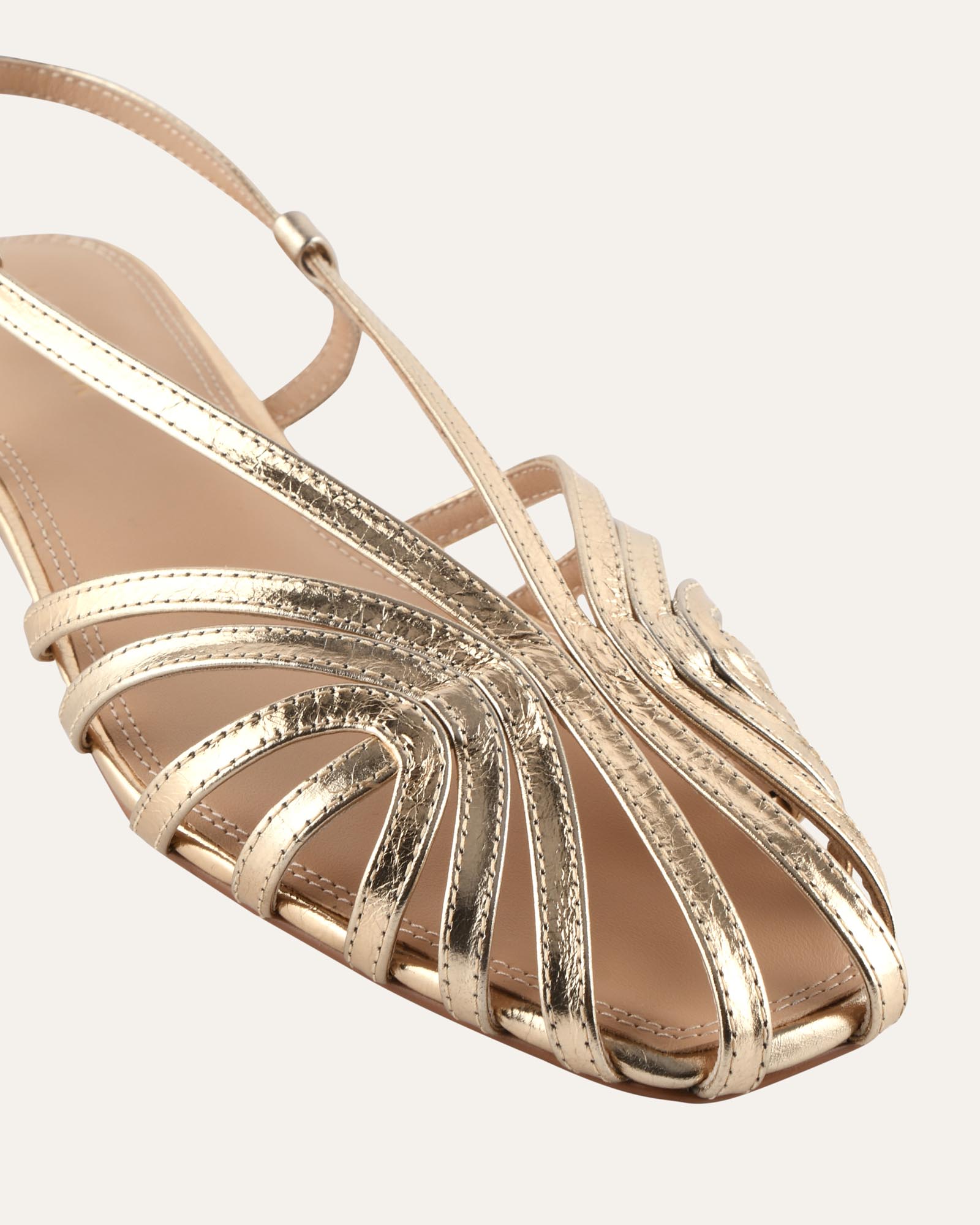 MAEVE FLAT SANDALS GOLD LEATHER image