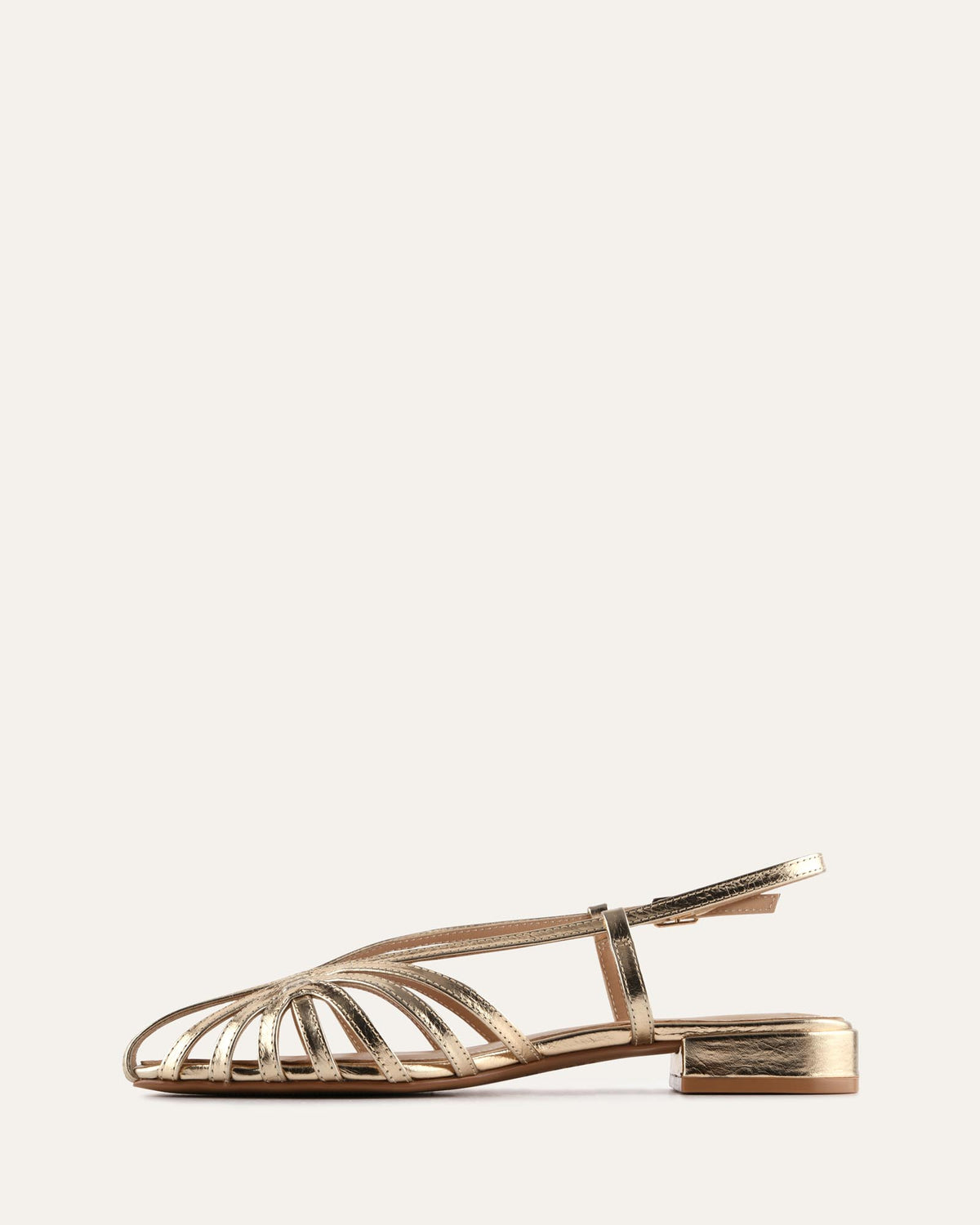 MAEVE FLAT SANDALS GOLD LEATHER