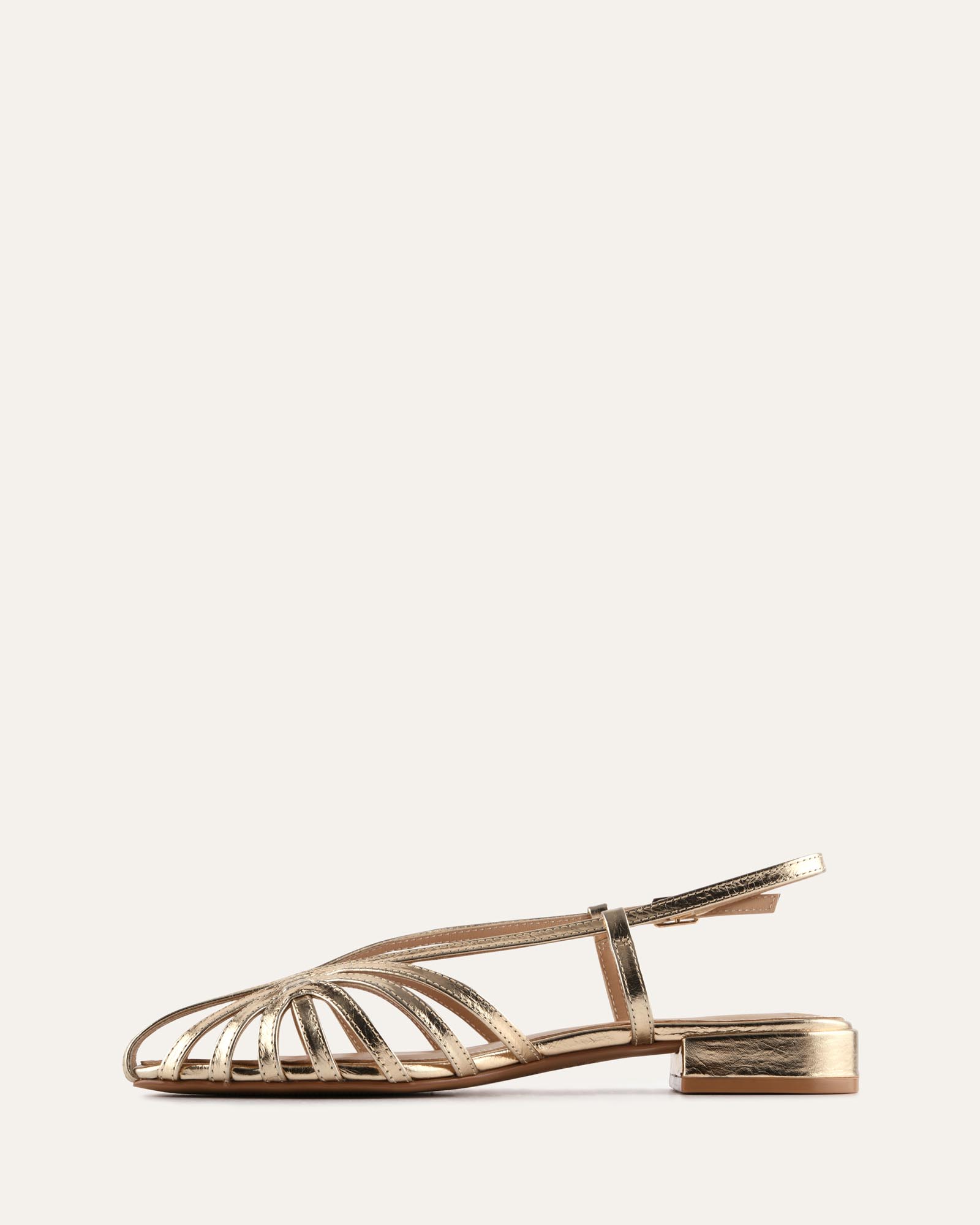 MAEVE FLAT SANDALS GOLD LEATHER image