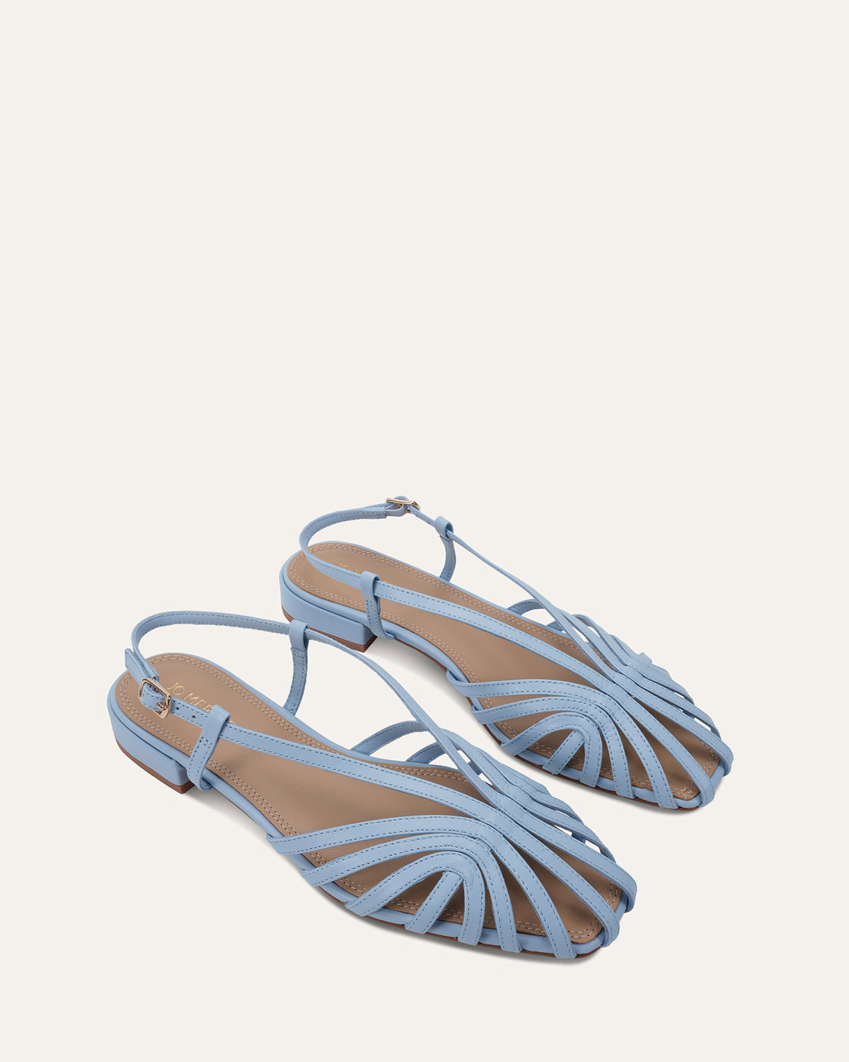 MAEVE FLAT SANDALS ICE BLUE LEATHER