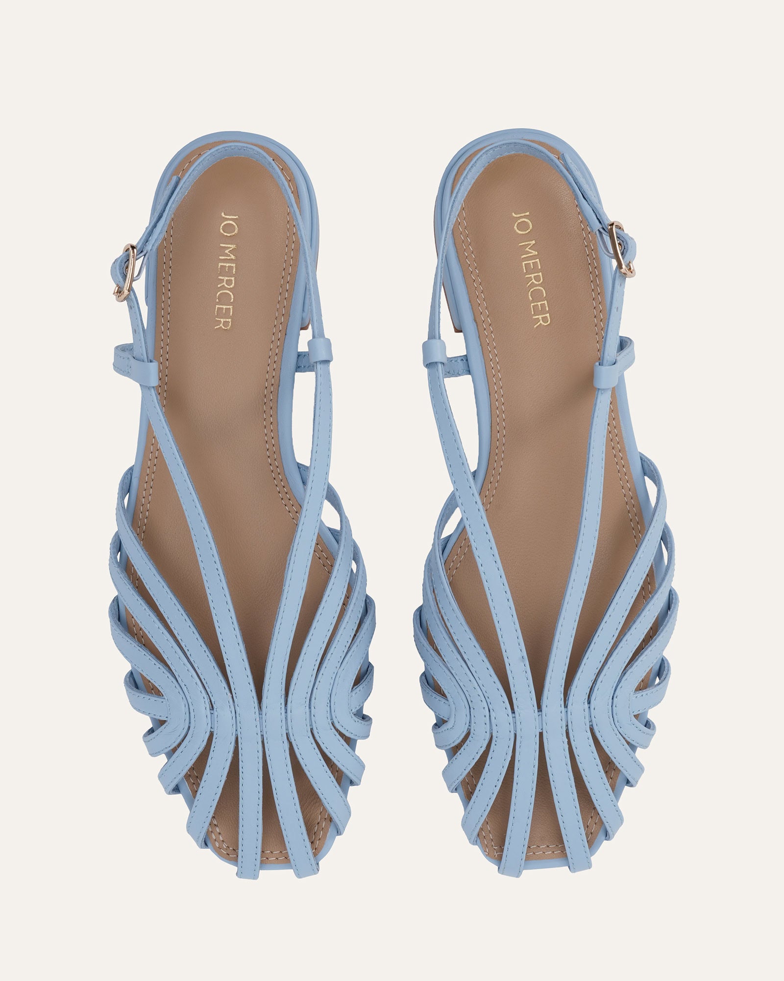 MAEVE FLAT SANDALS ICE BLUE LEATHER image