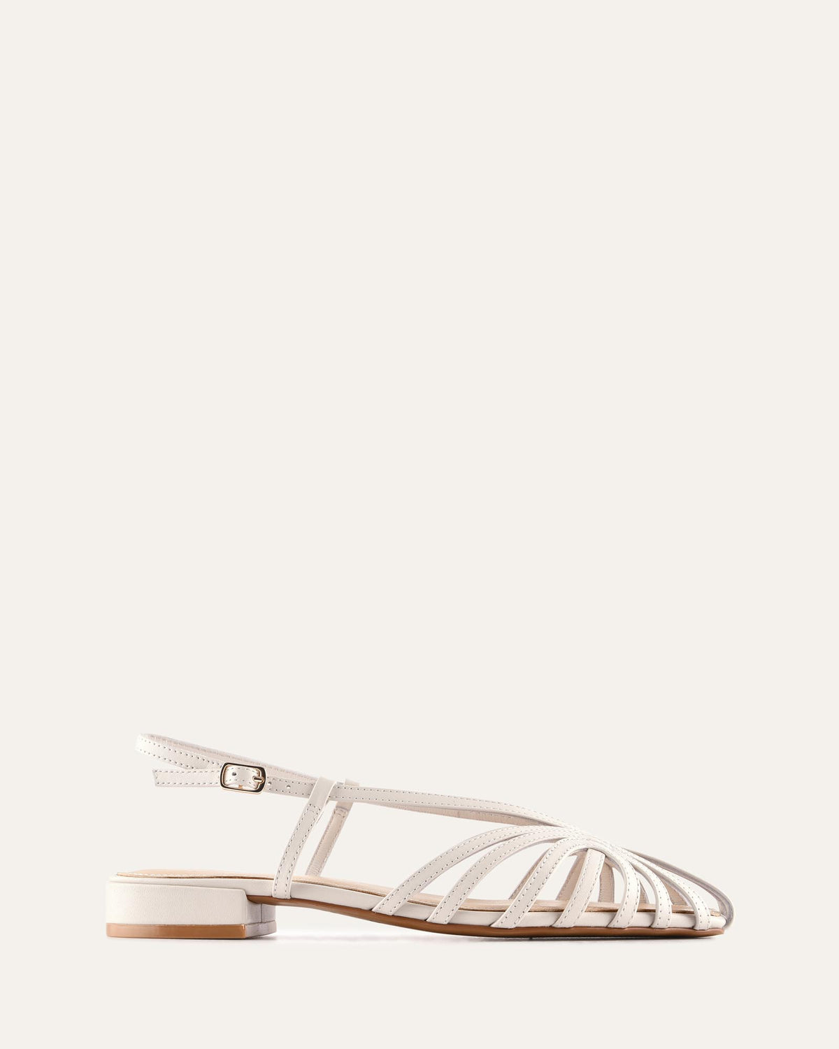 MAEVE FLAT SANDALS MILK WHITE LEATHER