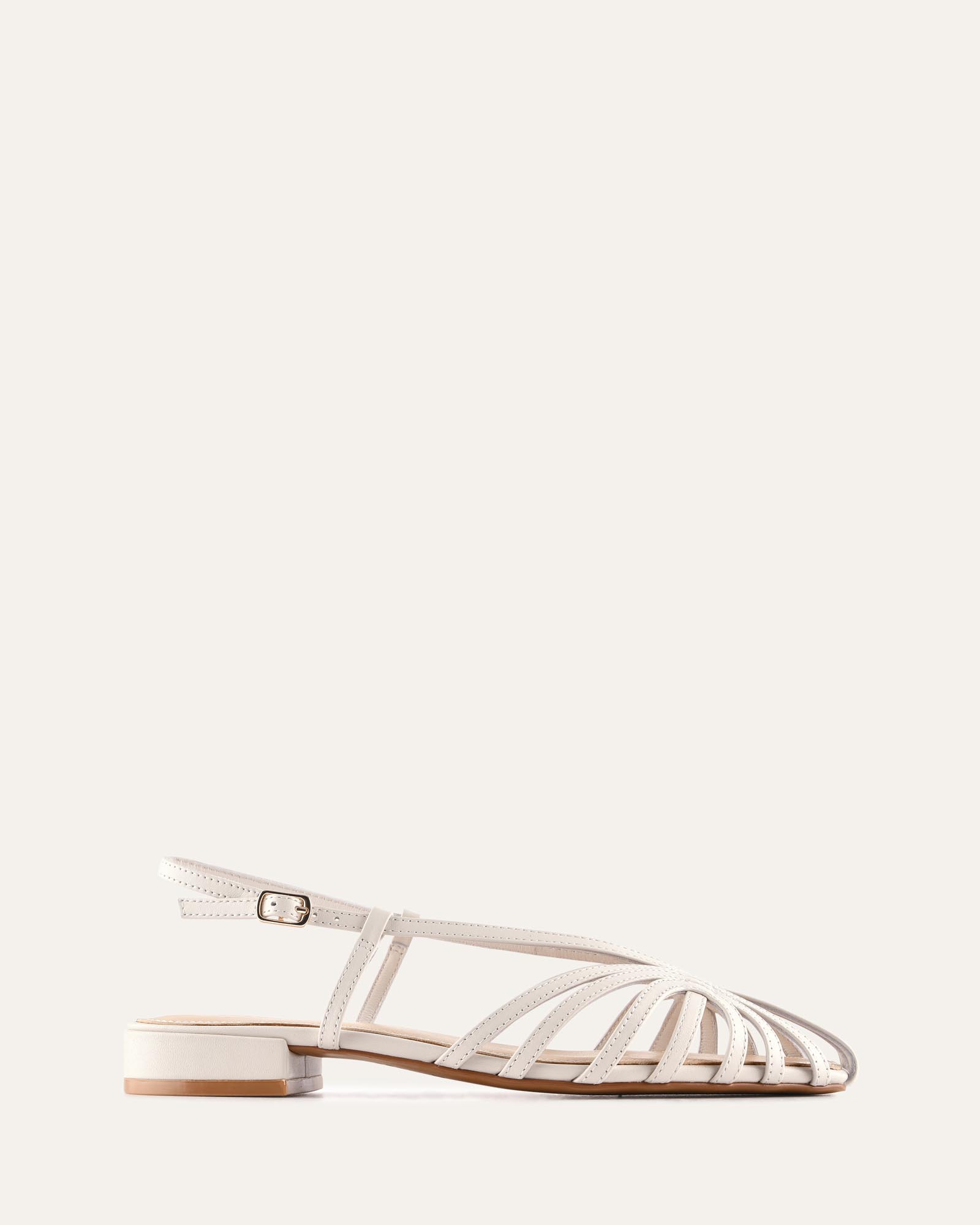 MAEVE FLAT SANDALS MILK WHITE LEATHER