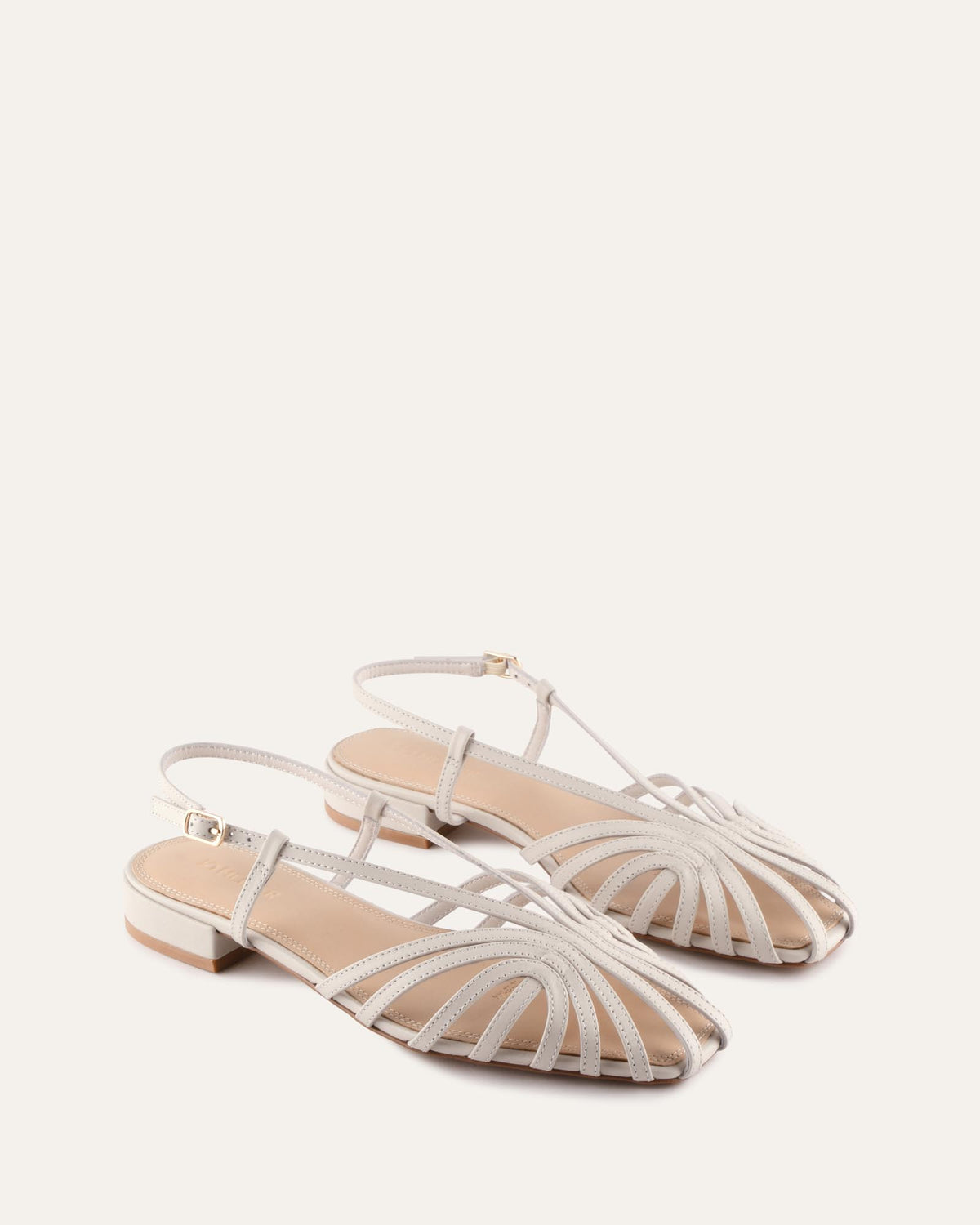 MAEVE FLAT SANDALS MILK WHITE LEATHER