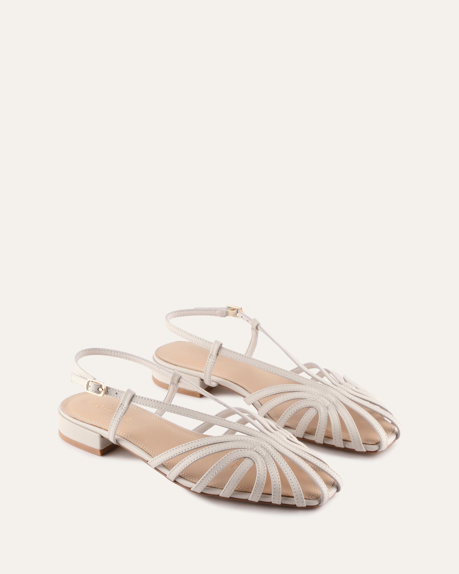 MAEVE FLAT SANDALS MILK WHITE LEATHER image