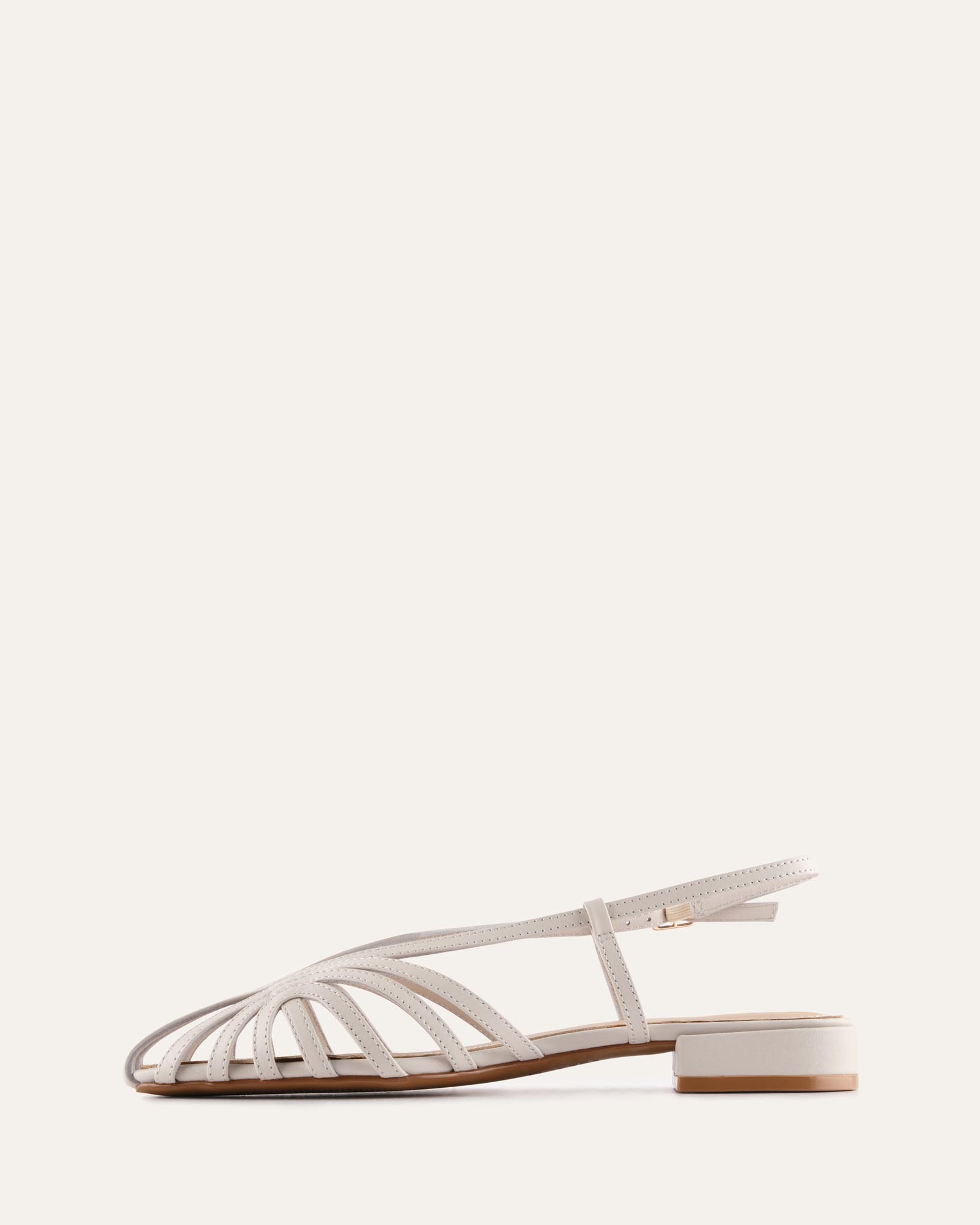 MAEVE FLAT SANDALS MILK WHITE LEATHER image