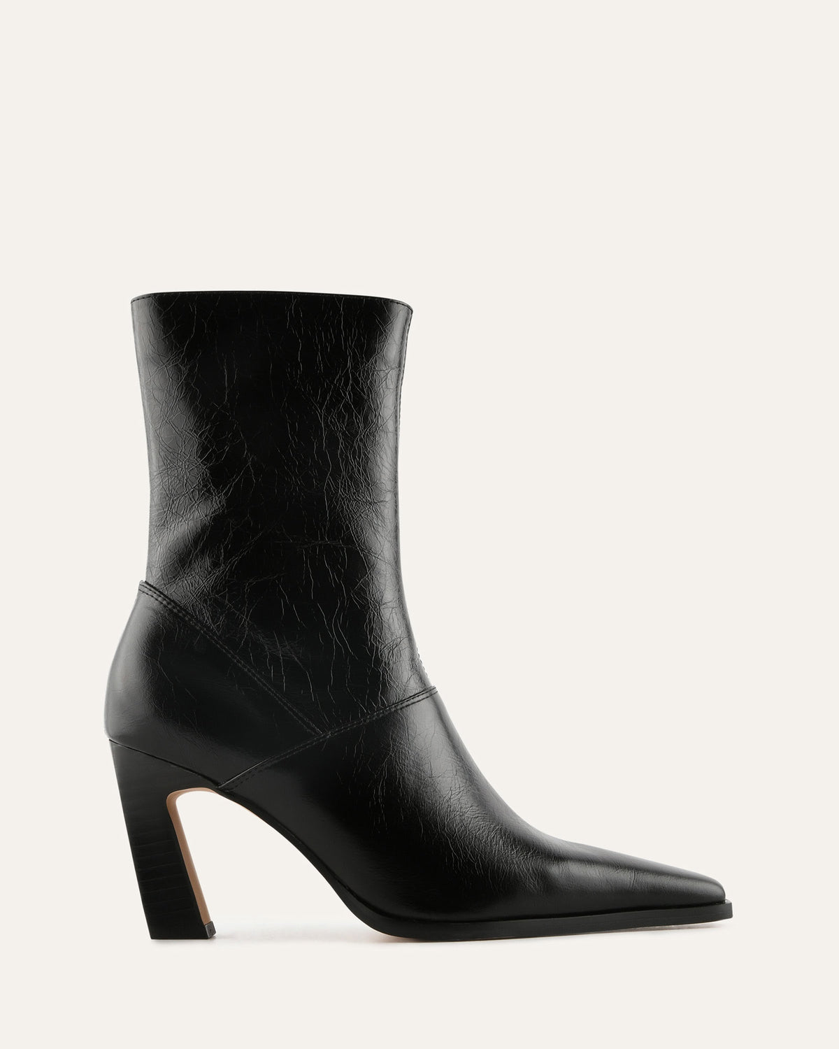 MAISY HIGH ANKLE BOOTS BLACK LEATHER