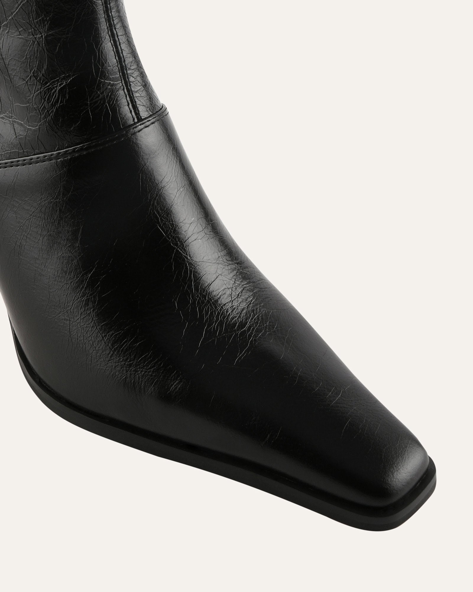 MAISY HIGH ANKLE BOOTS BLACK LEATHER image