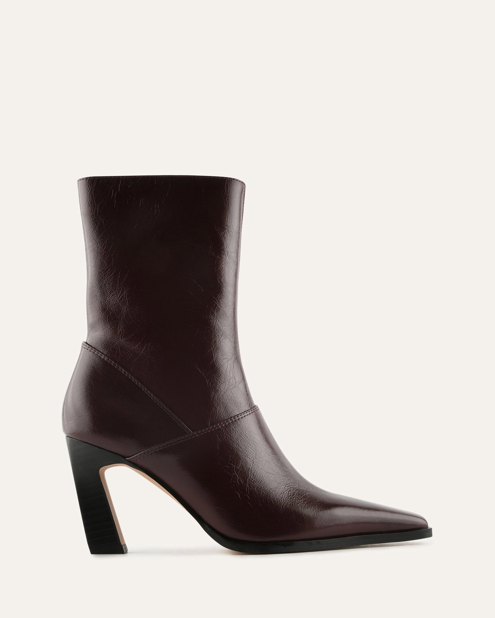 MAISY HIGH ANKLE BOOTS MERLOT LEATHER image