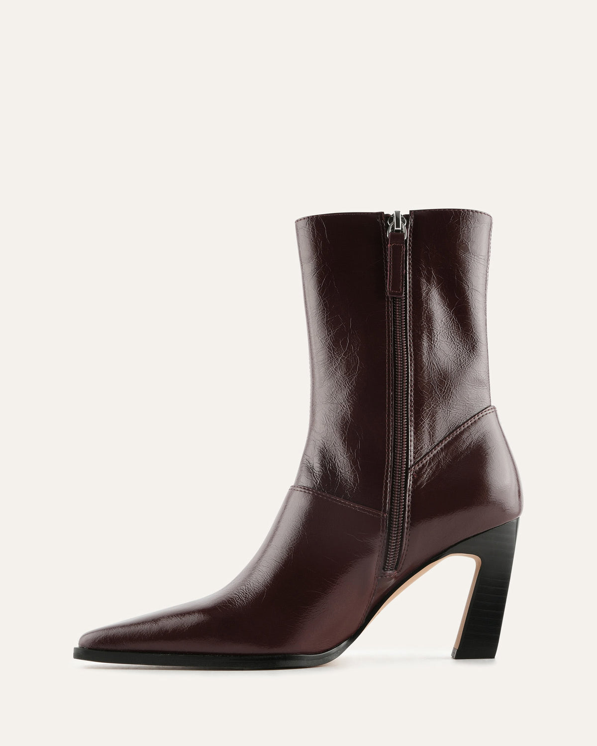 MAISY HIGH ANKLE BOOTS MERLOT LEATHER