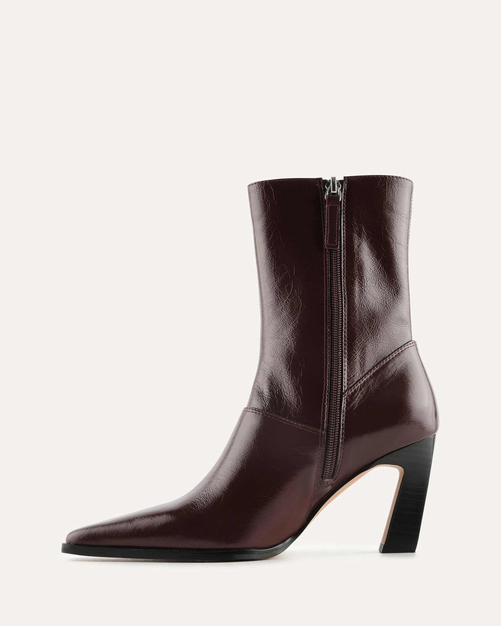 MAISY HIGH ANKLE BOOTS MERLOT LEATHER image