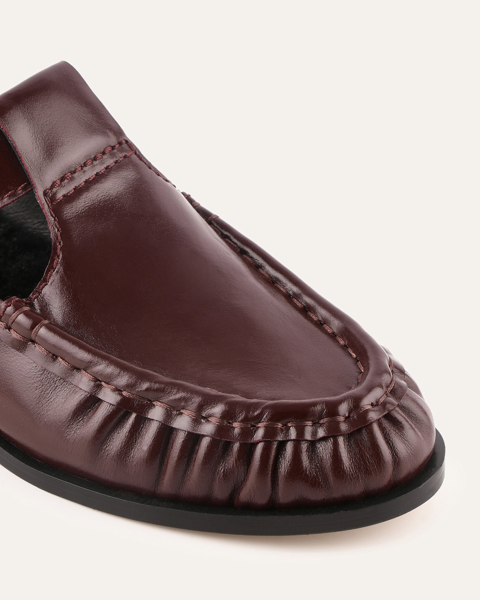 MALIA LOAFERS DARK MERLOT LEATHER image