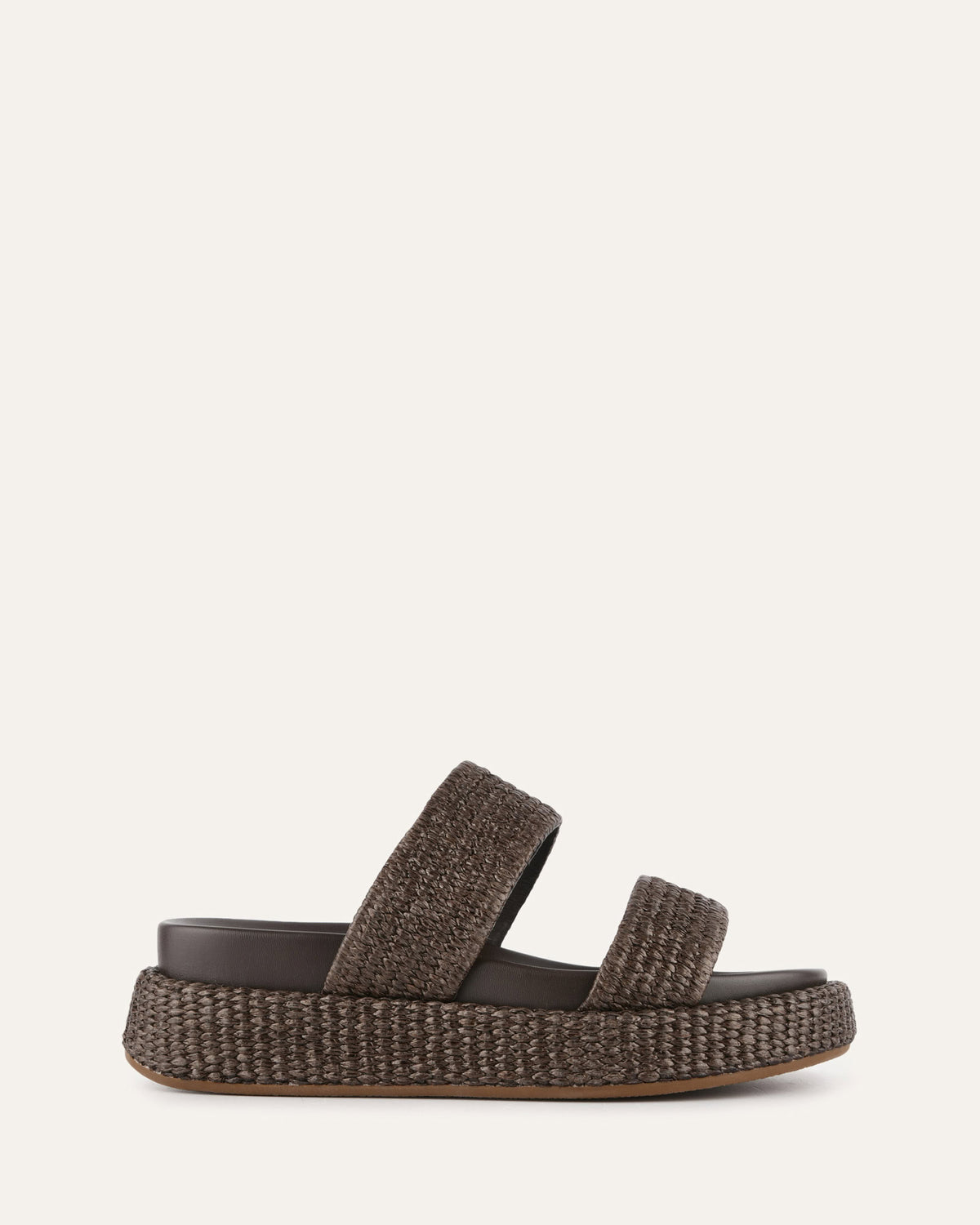 MARCO FLAT SANDALS BITTER CHOC RAFFIA