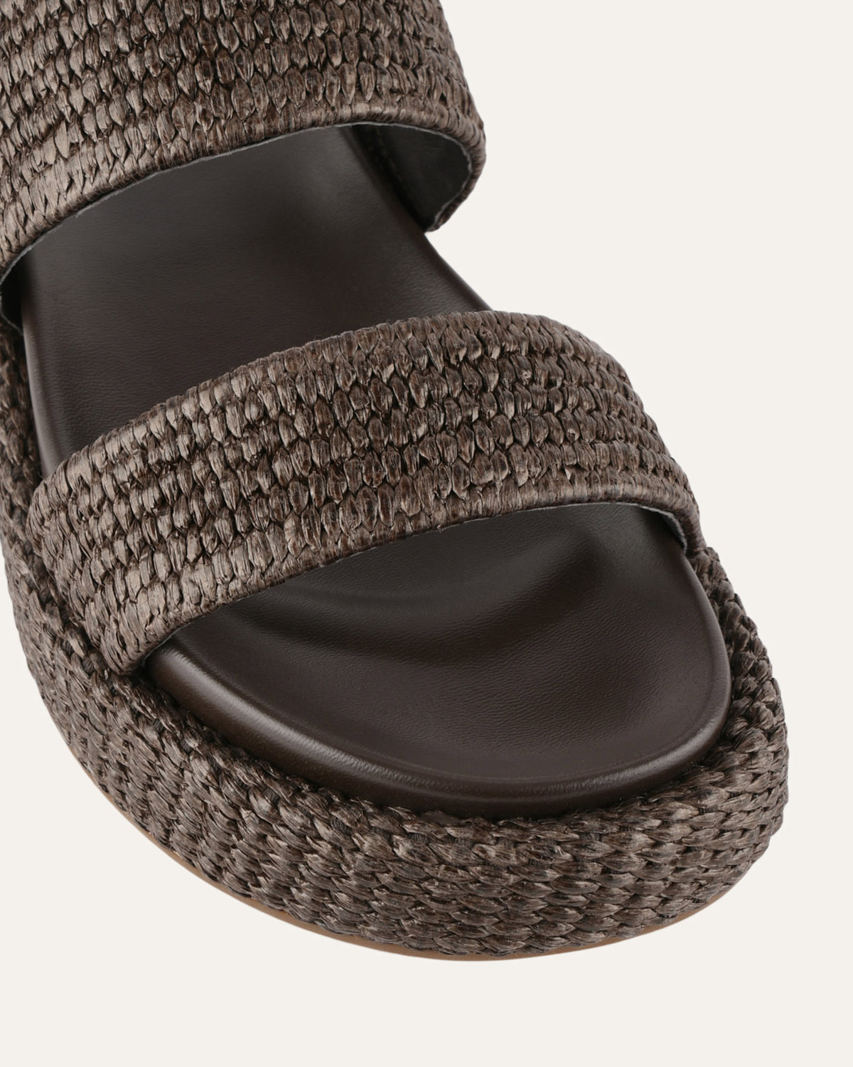 MARCO FLAT SANDALS BITTER CHOC RAFFIA