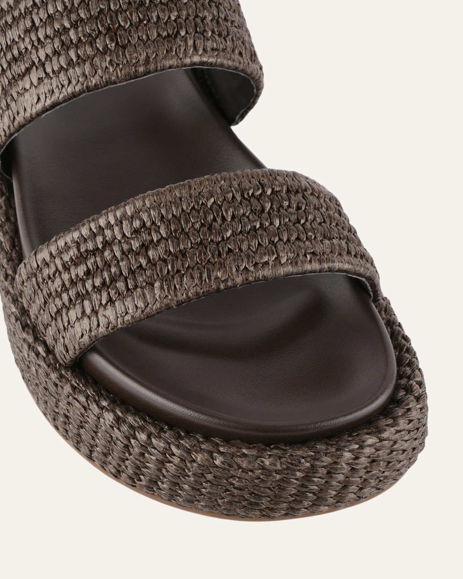 MARCO FLAT SANDALS BITTER CHOC RAFFIA image