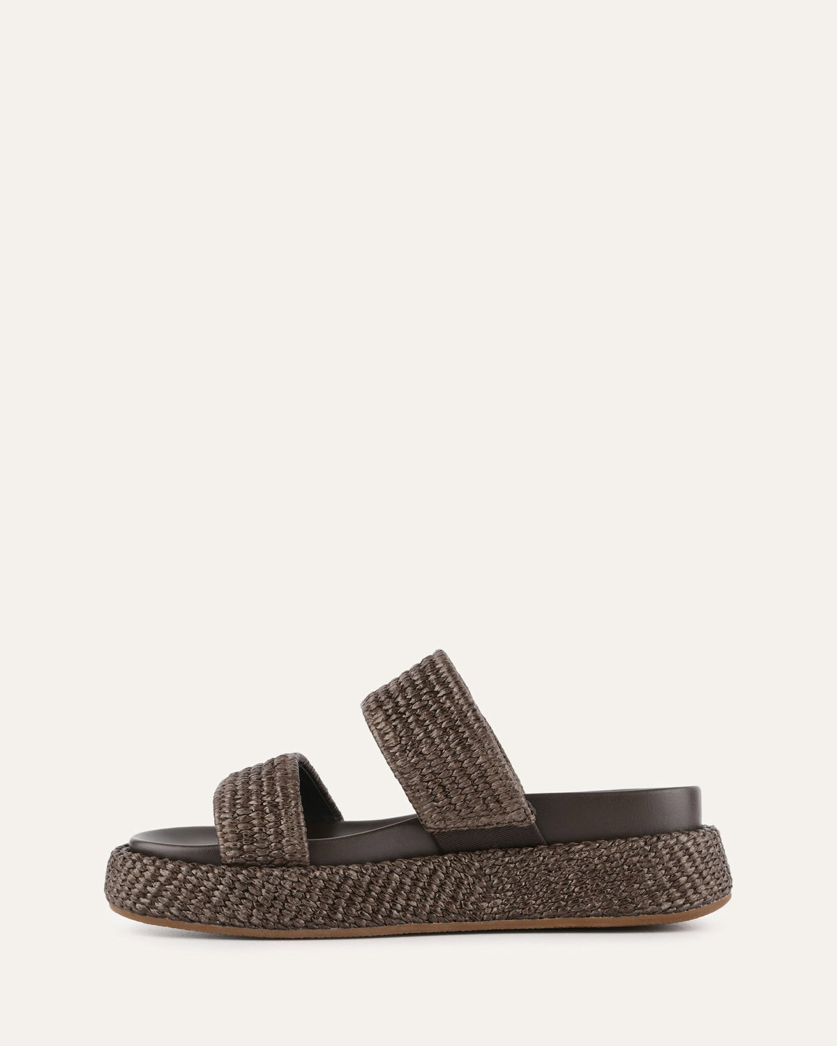 MARCO FLAT SANDALS BITTER CHOC RAFFIA