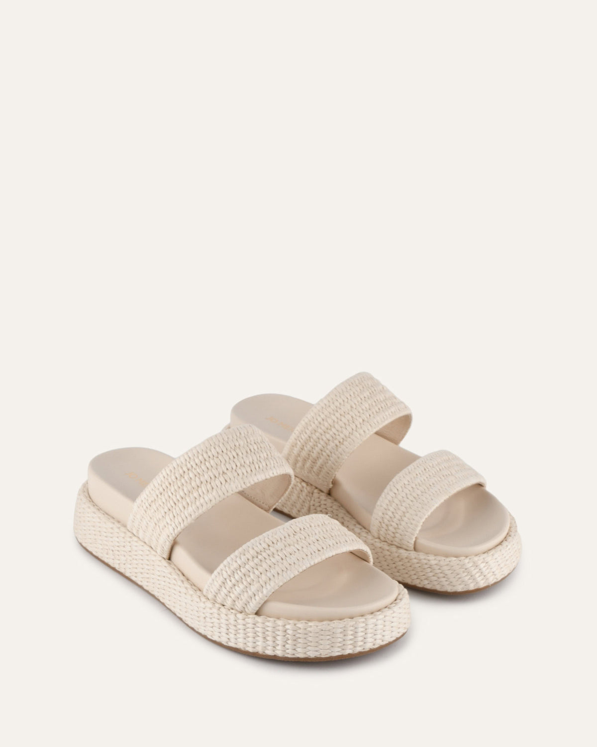 MARCO FLAT SANDALS OFF WHITE RAFFIA