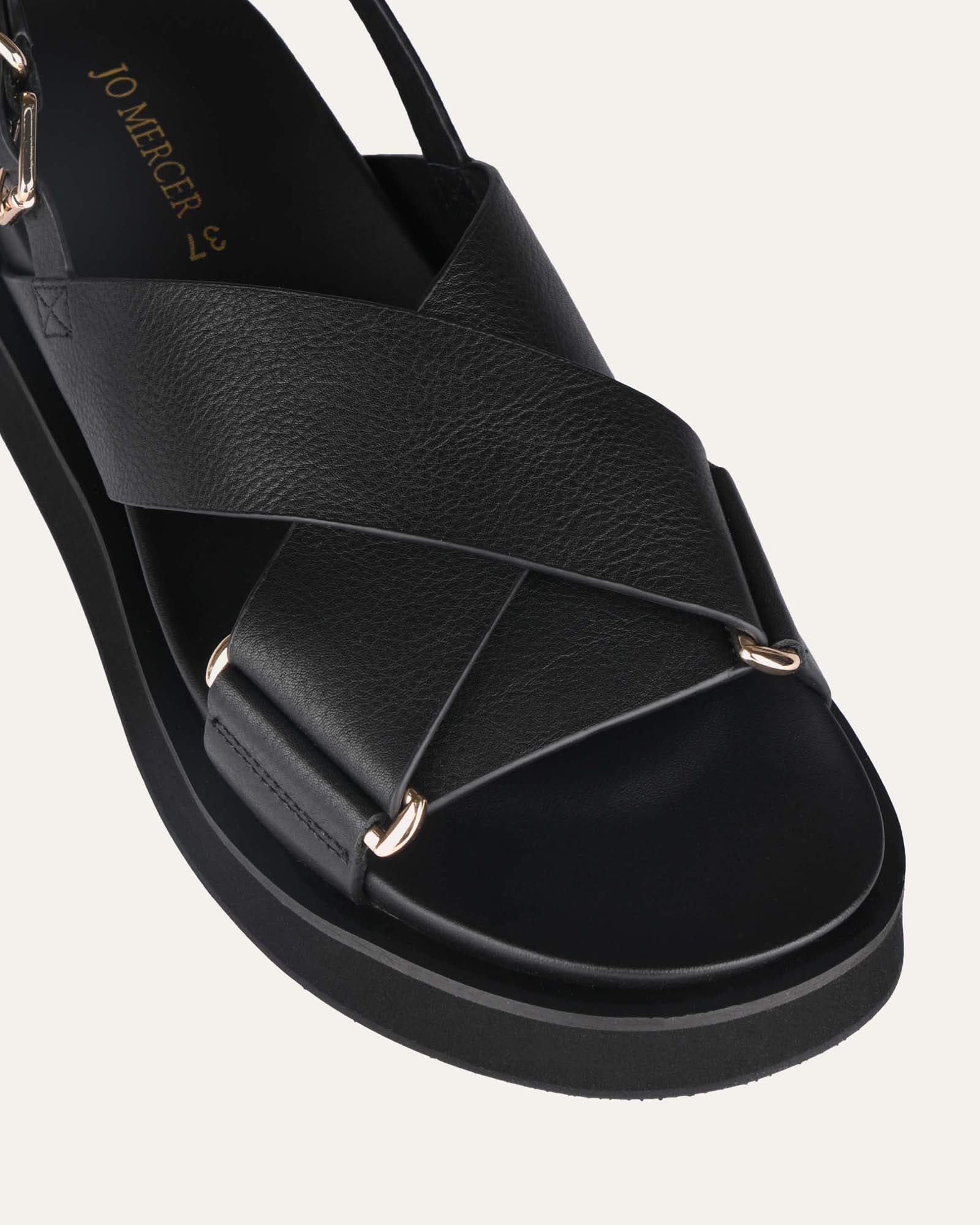 MARLEY FLAT SANDALS BLACK LEATHER image