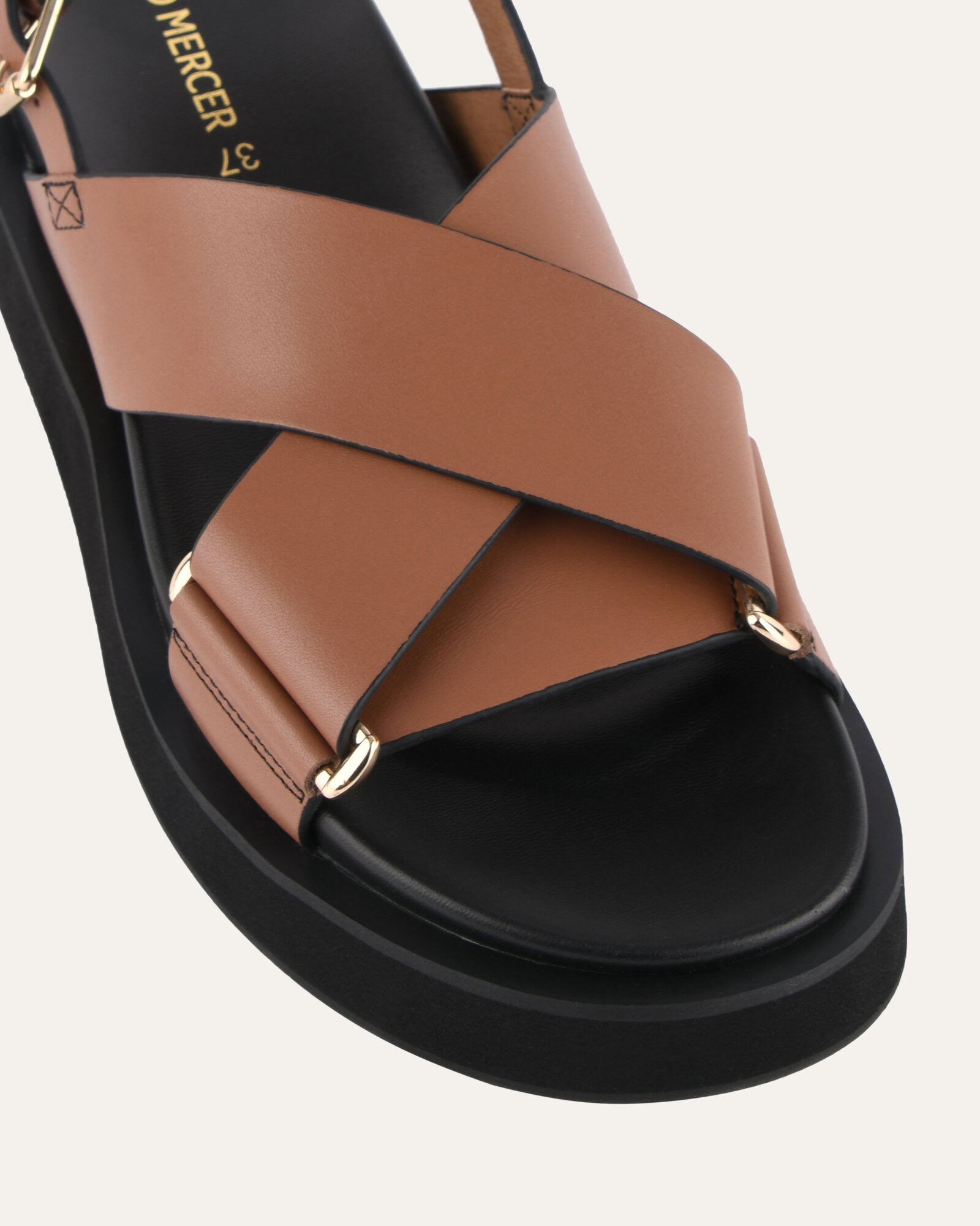 MARLEY FLAT SANDALS DARK TAN LEATHER image