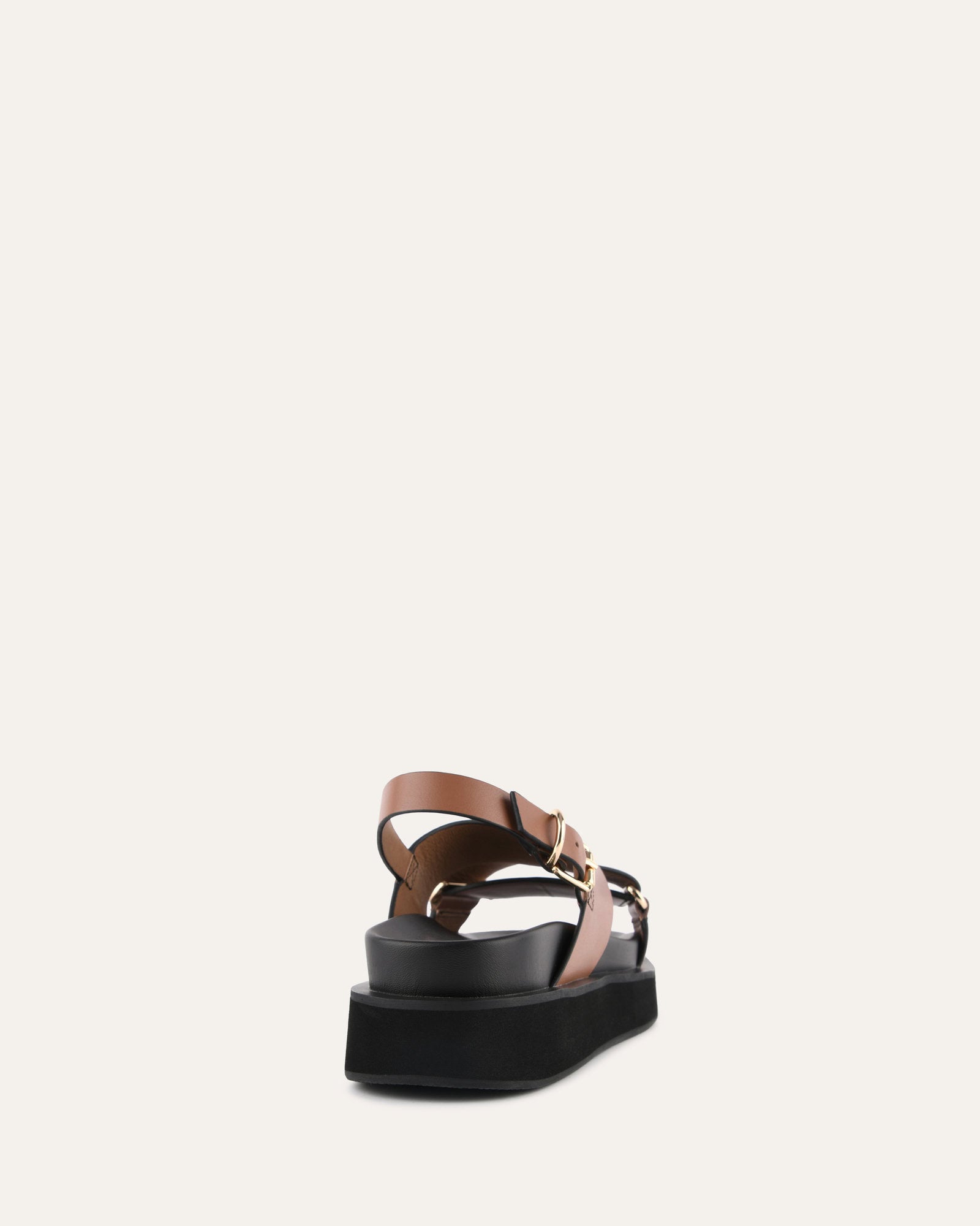 MARLEY FLAT SANDALS DARK TAN LEATHER image