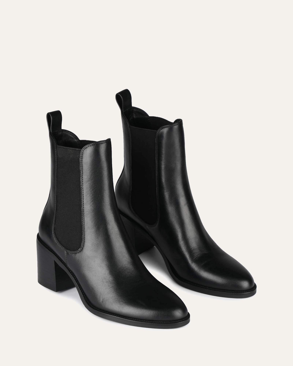 MARLOWE MID ANKLE BOOTS BLACK LEATHER