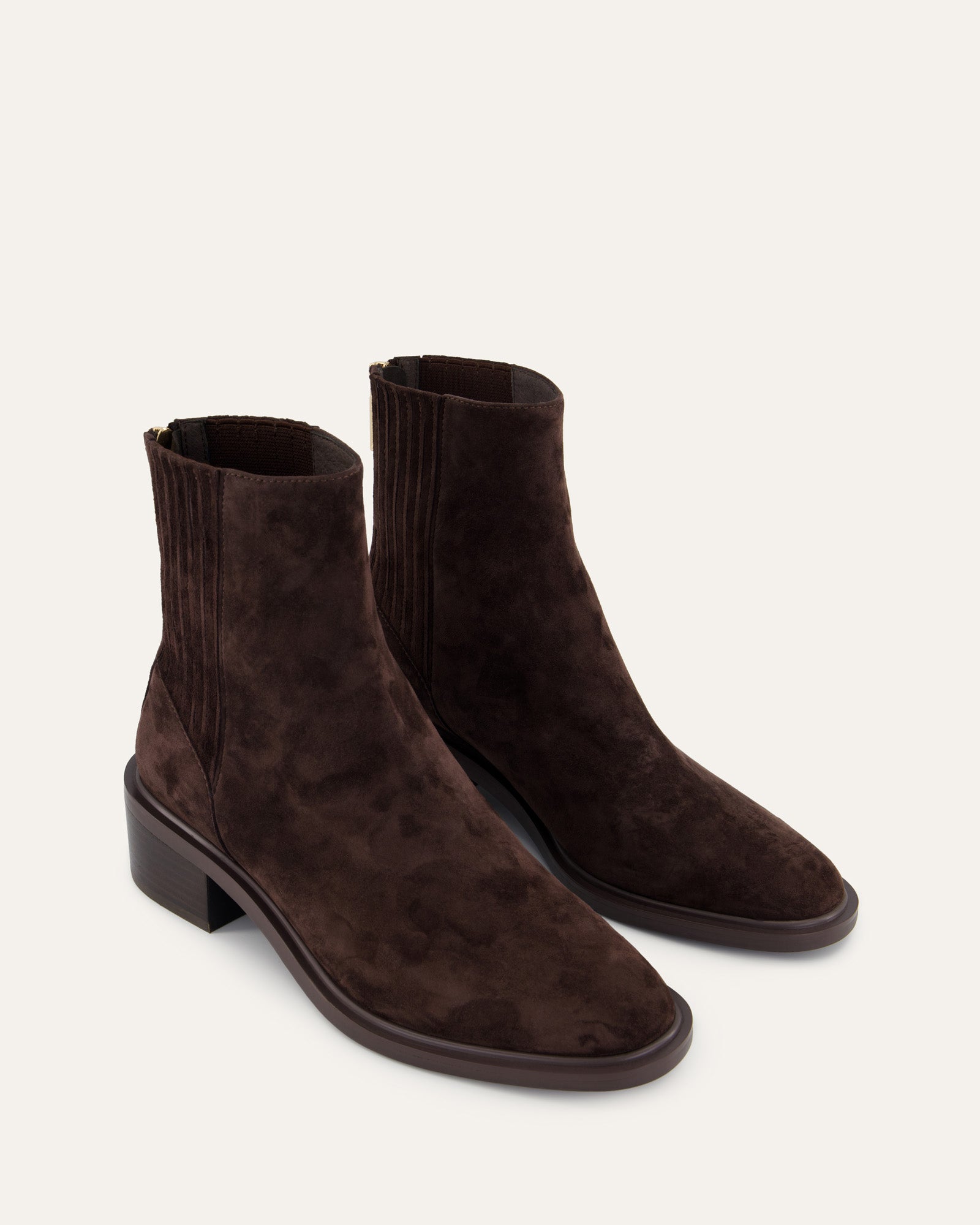 Boota Mason MASON FLAT ANKLE BOOTS BITTER CHOC SUEDE - Jo Mercer