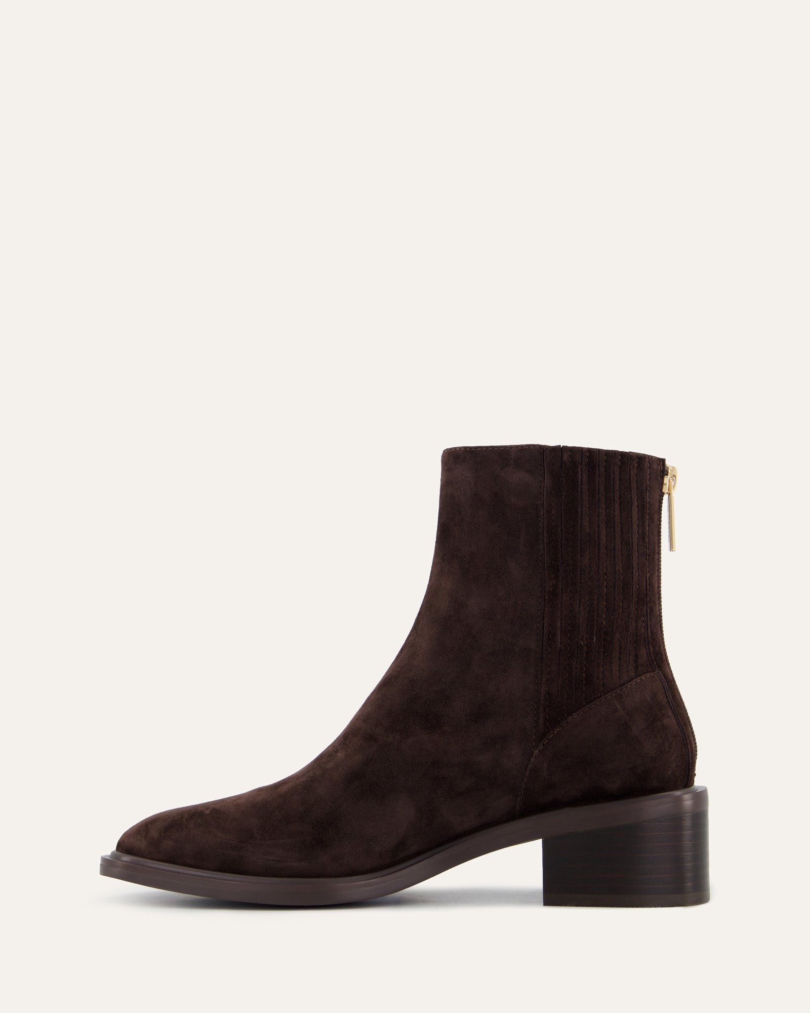 Boota Mason MASON FLAT ANKLE BOOTS BITTER CHOC SUEDE - Jo Mercer