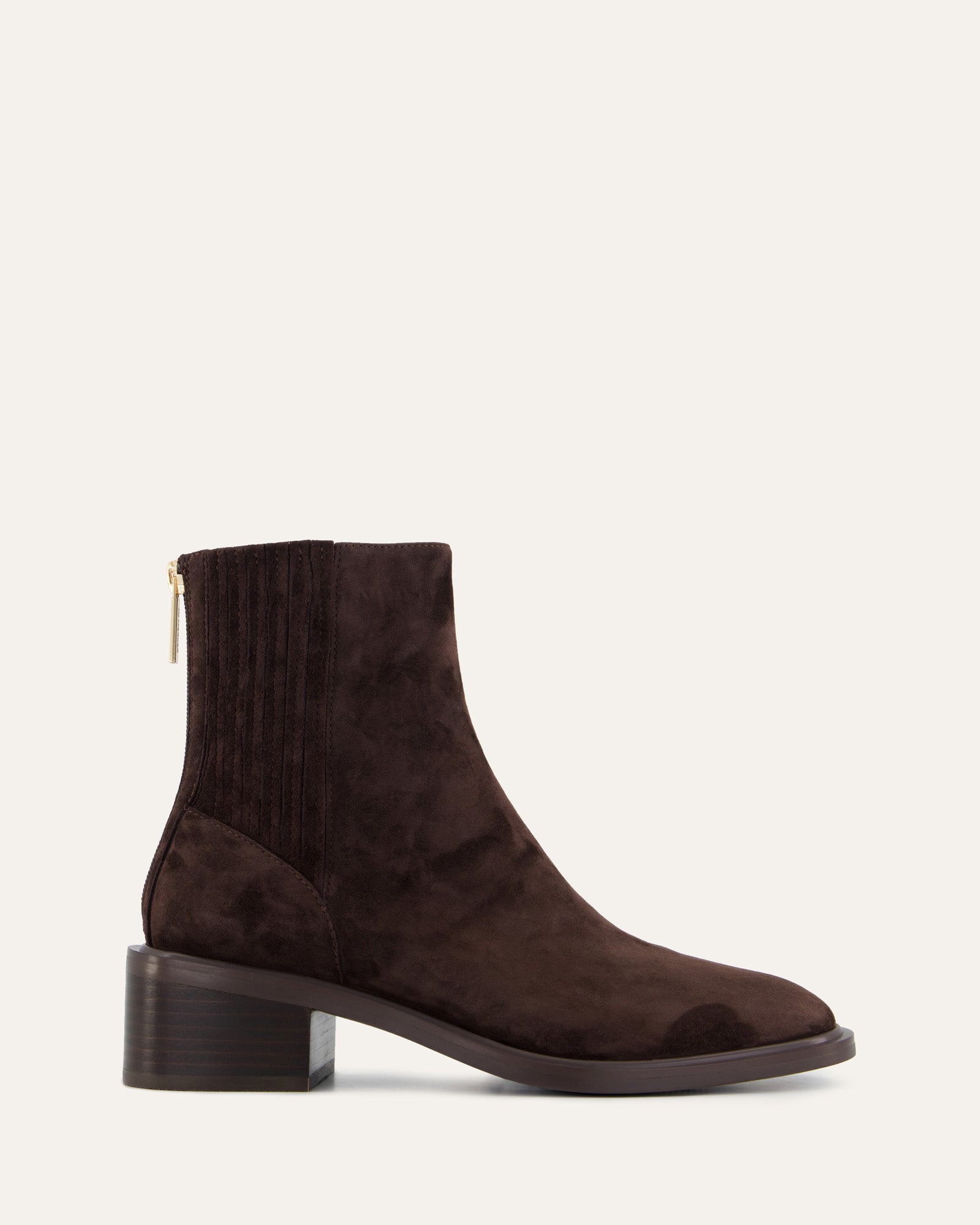 Boota Mason MASON FLAT ANKLE BOOTS BITTER CHOC SUEDE - Jo Mercer