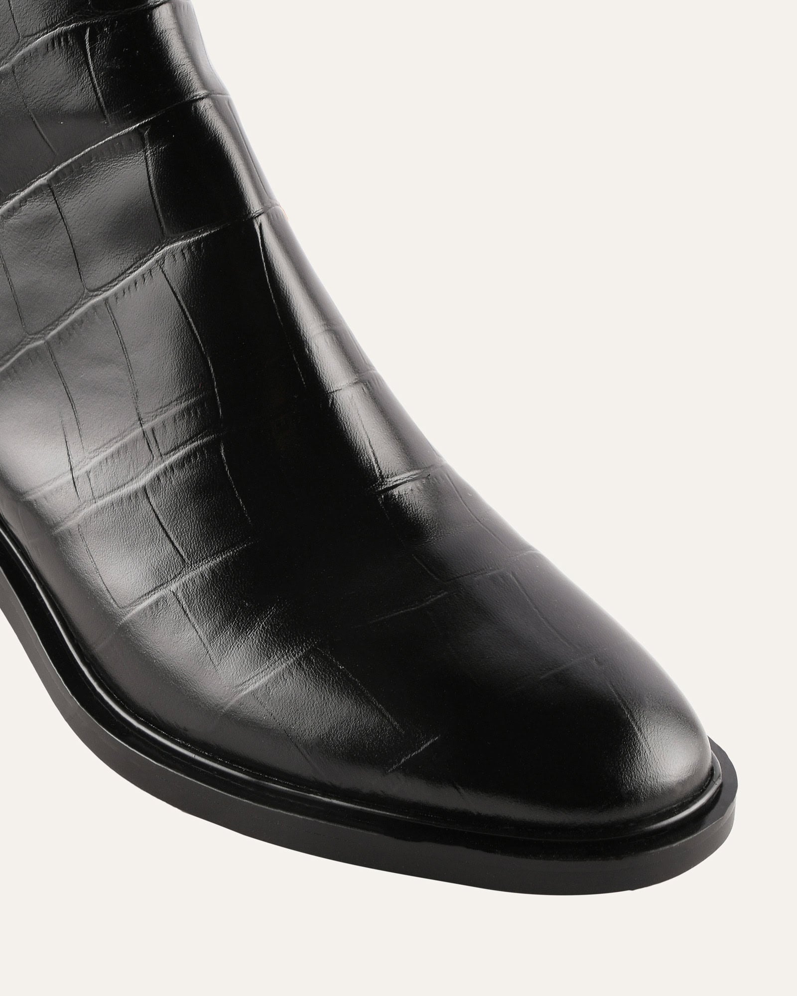 MASON FLAT ANKLE BOOTS BLACK CROC image