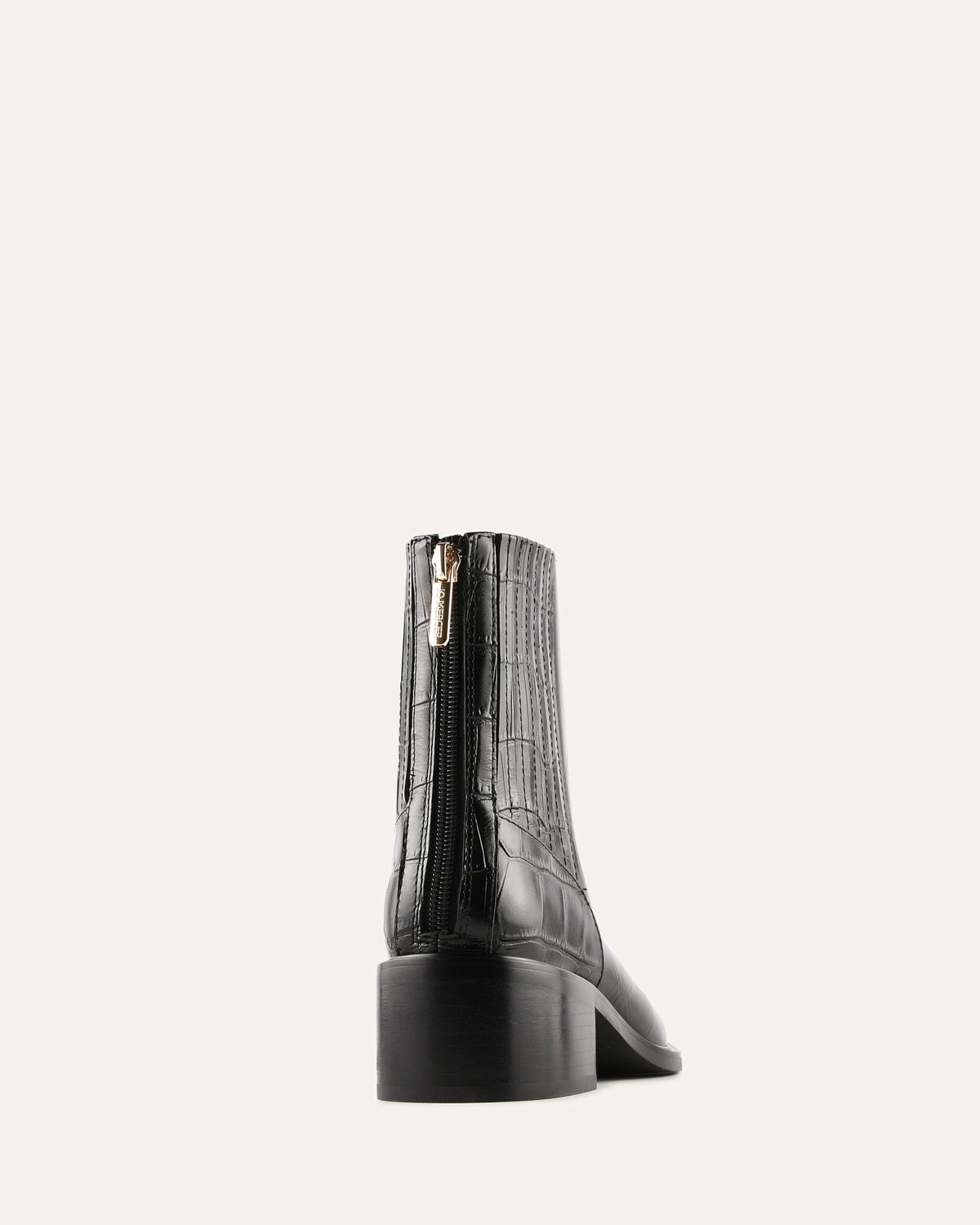MASON FLAT ANKLE BOOTS BLACK CROC