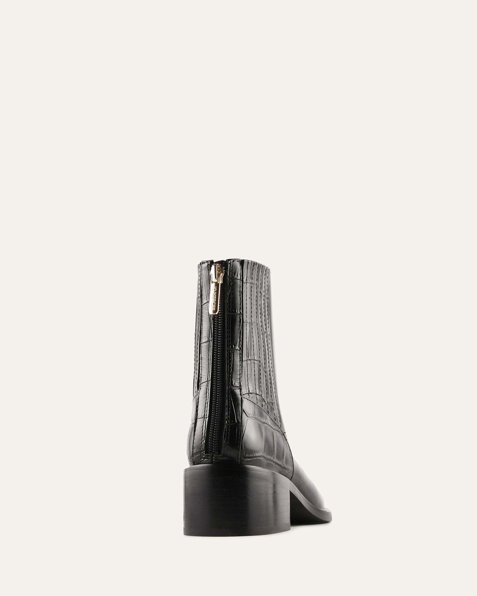 MASON FLAT ANKLE BOOTS BLACK CROC image