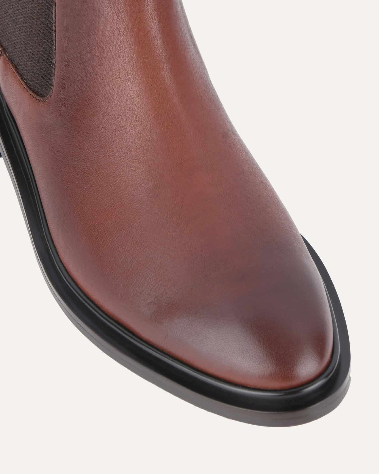 MELROSE FLAT ANKLE BOOTS CHESTNUT LEATHER image