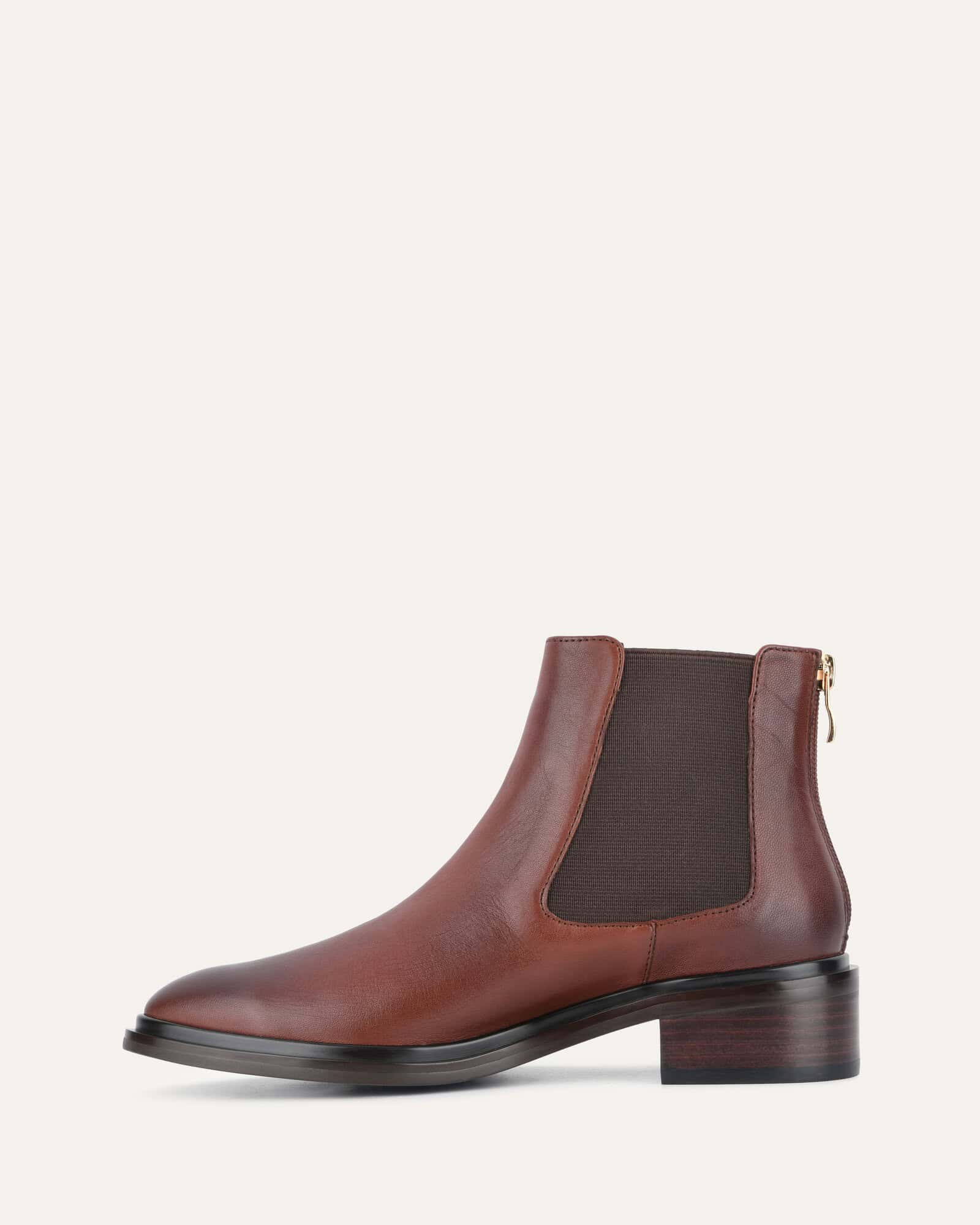 MELROSE FLAT ANKLE BOOTS CHESTNUT LEATHER image