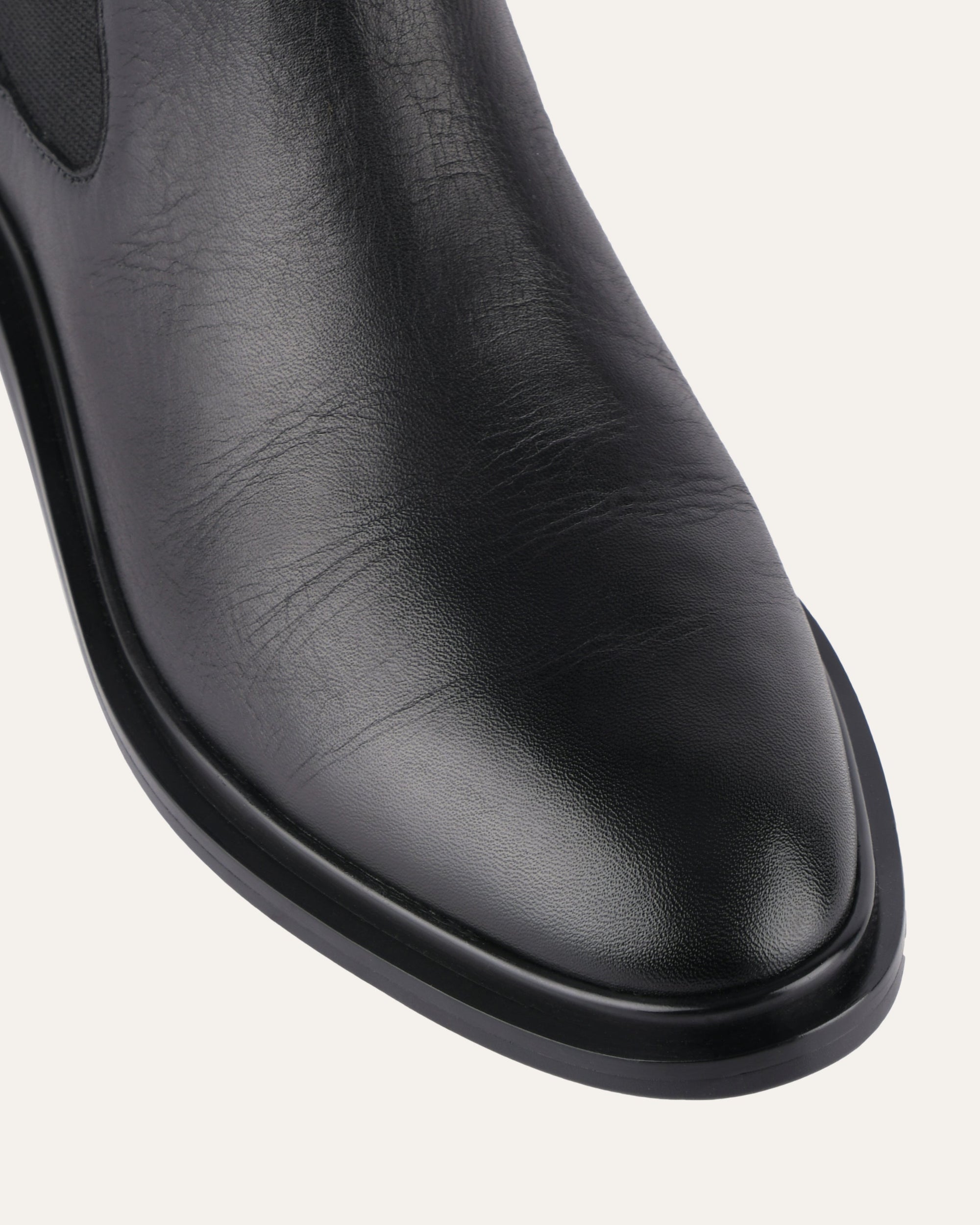 MELROSE FLAT ANKLE BOOTS BLACK LEATHER image