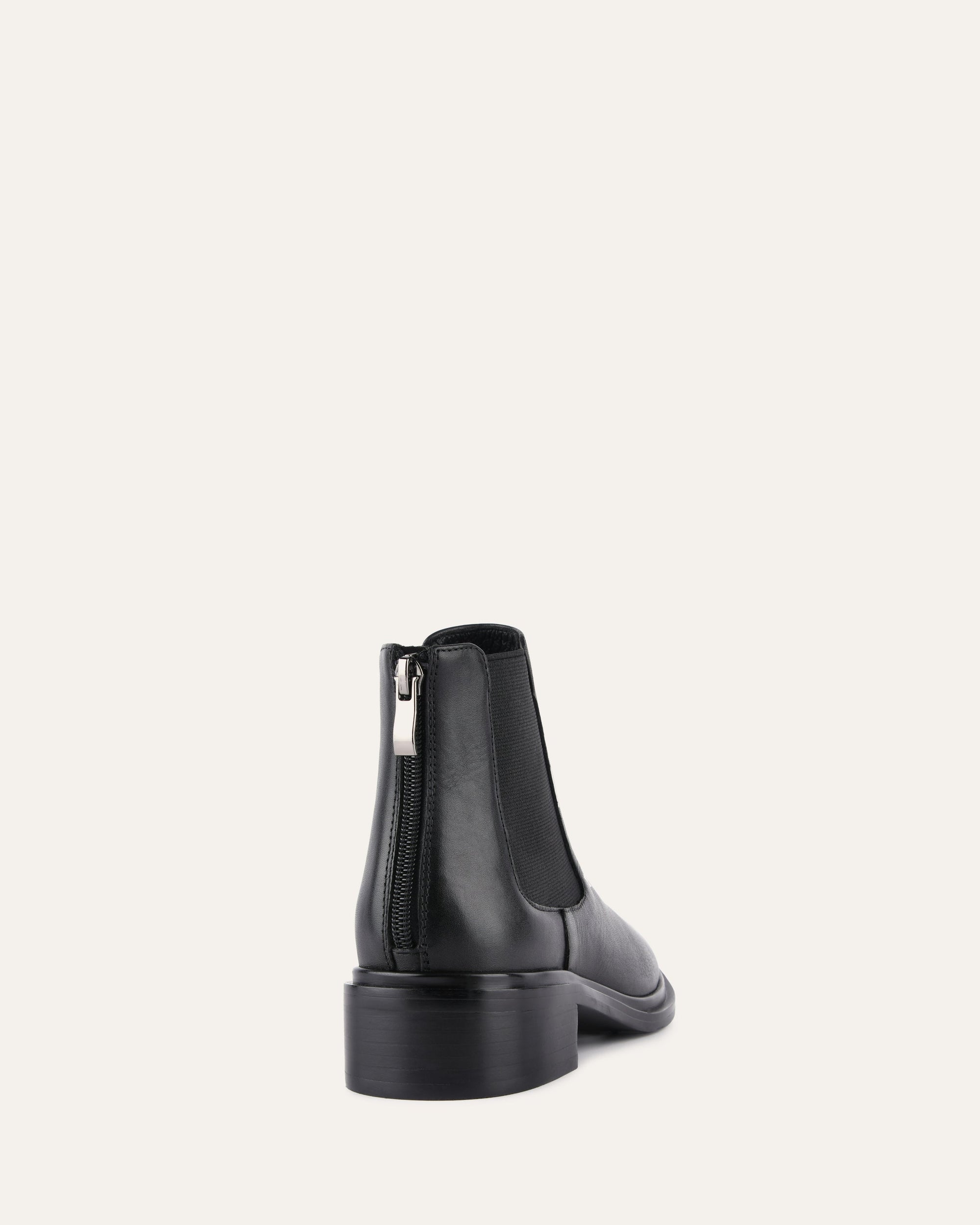 MELROSE FLAT ANKLE BOOTS BLACK LEATHER image