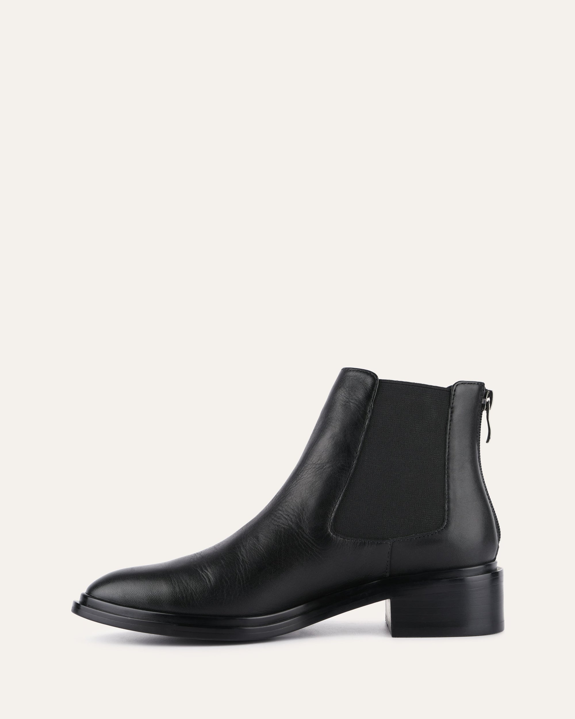 MELROSE FLAT ANKLE BOOTS BLACK LEATHER image