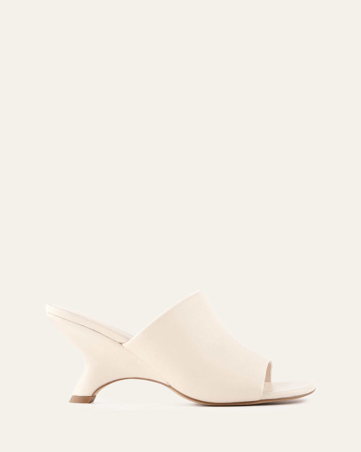 MENA MID HEEL SANDALS OFF WHITE LEATHER
