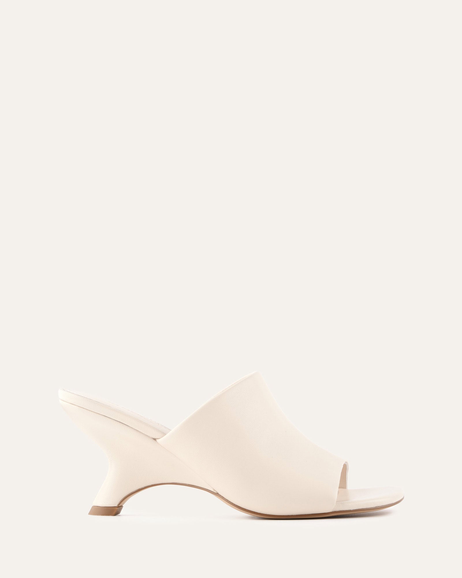 MENA MID HEEL SANDALS OFF WHITE LEATHER image