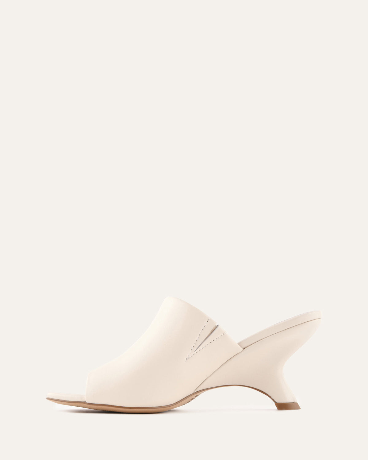 MENA MID HEEL SANDALS OFF WHITE LEATHER