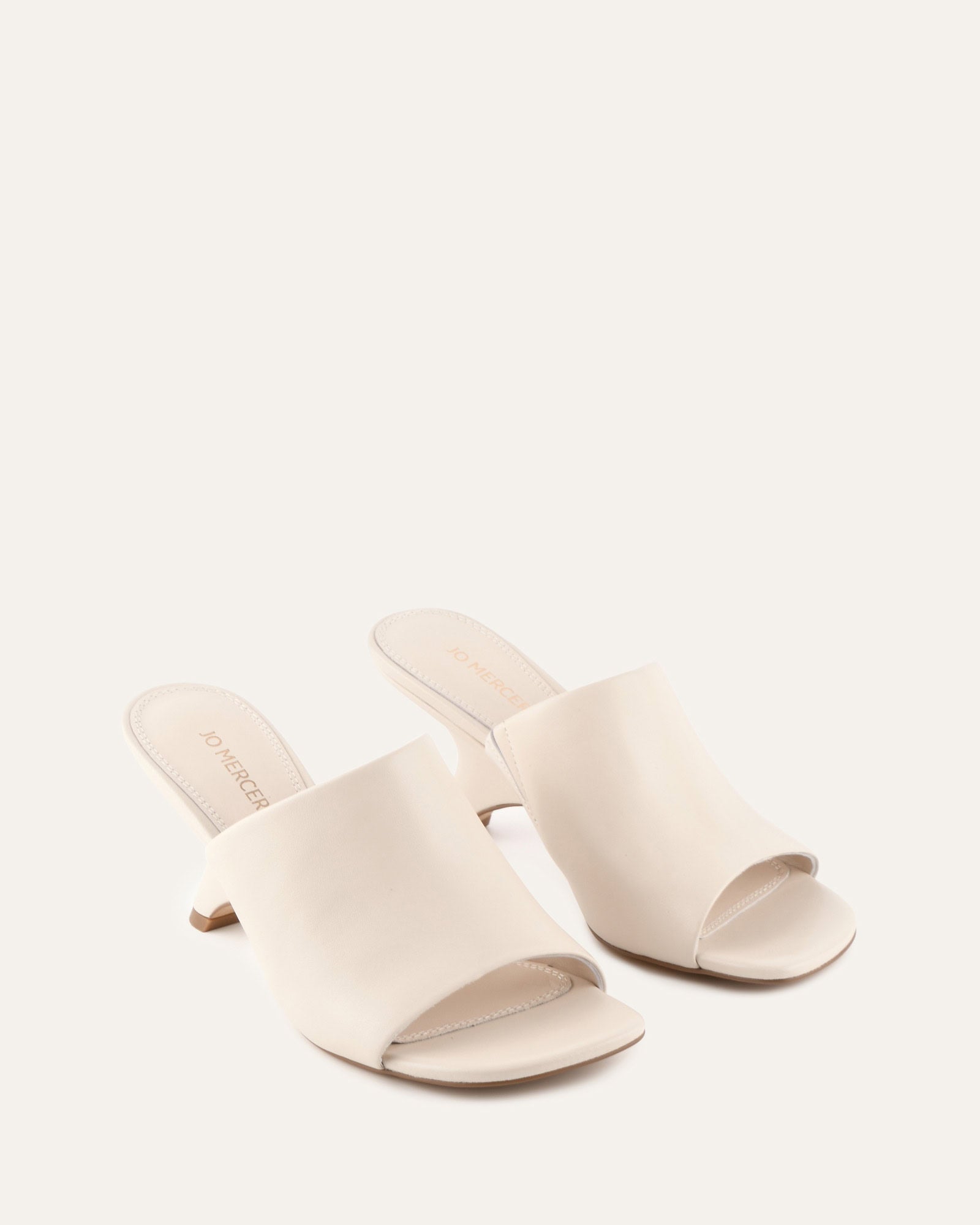 MENA MID HEEL SANDALS OFF WHITE LEATHER image