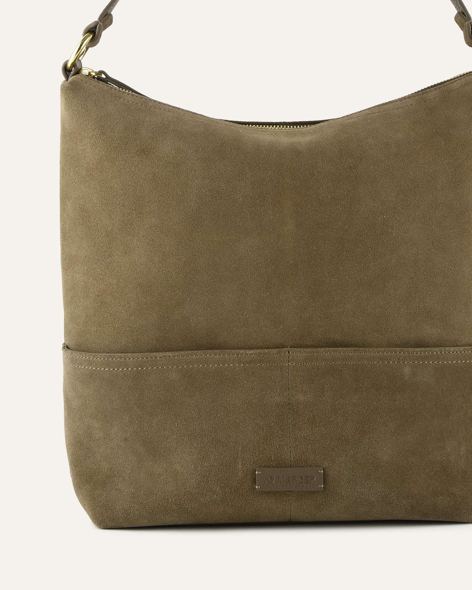 MICAH SHOULDER BAG OLIVE SUEDE image