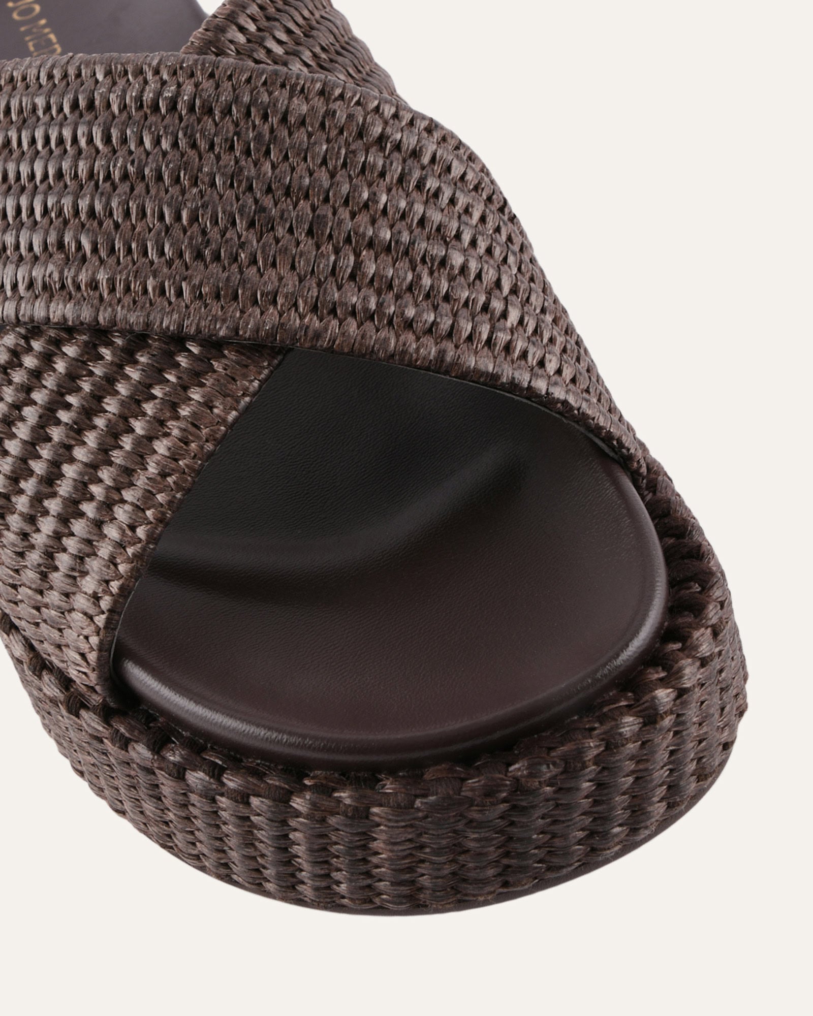 MIKEY FLAT SANDALS BITTER CHOC RAFFIA image