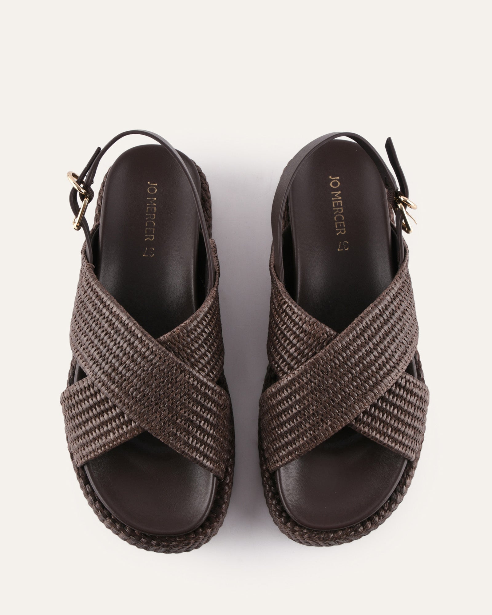 MIKEY FLAT SANDALS BITTER CHOC RAFFIA image