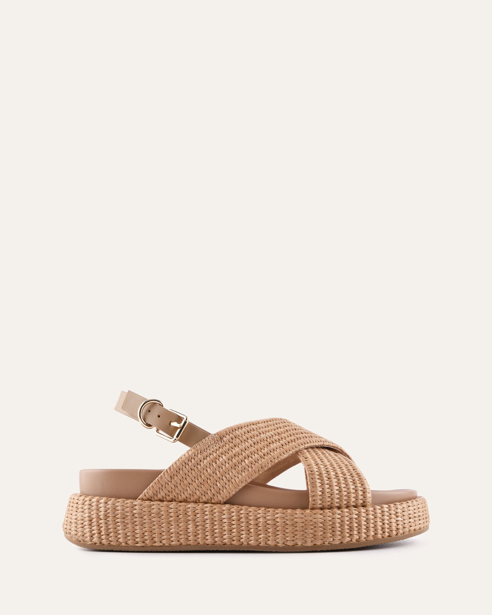 MIKEY FLAT SANDALS TAN RAFFIA image