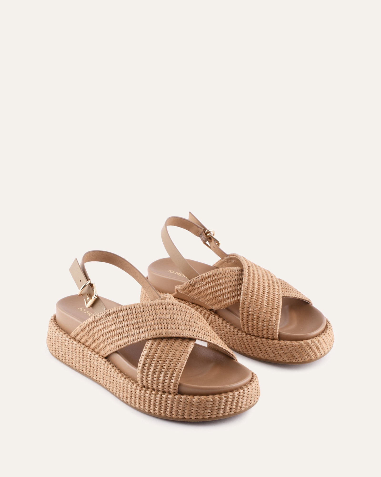 MIKEY FLAT SANDALS TAN RAFFIA image